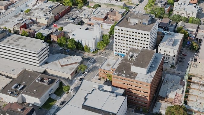 Urban city with large buildings 3D model 5