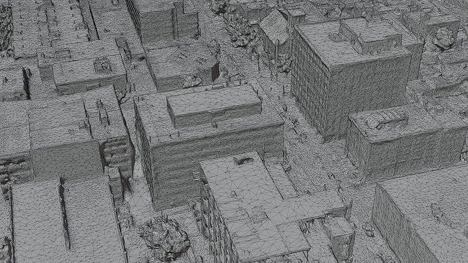 Urban city with large buildings 3D model 7
