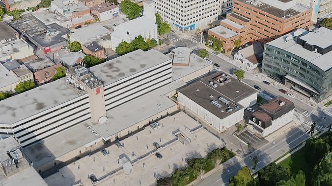 Urban city with large buildings 3D model 4