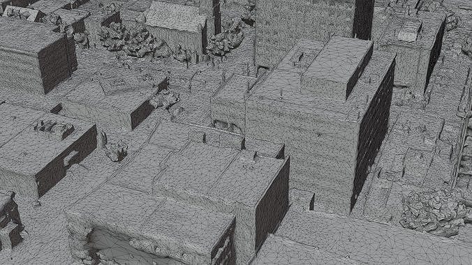 Urban city with large buildings 3D model 6