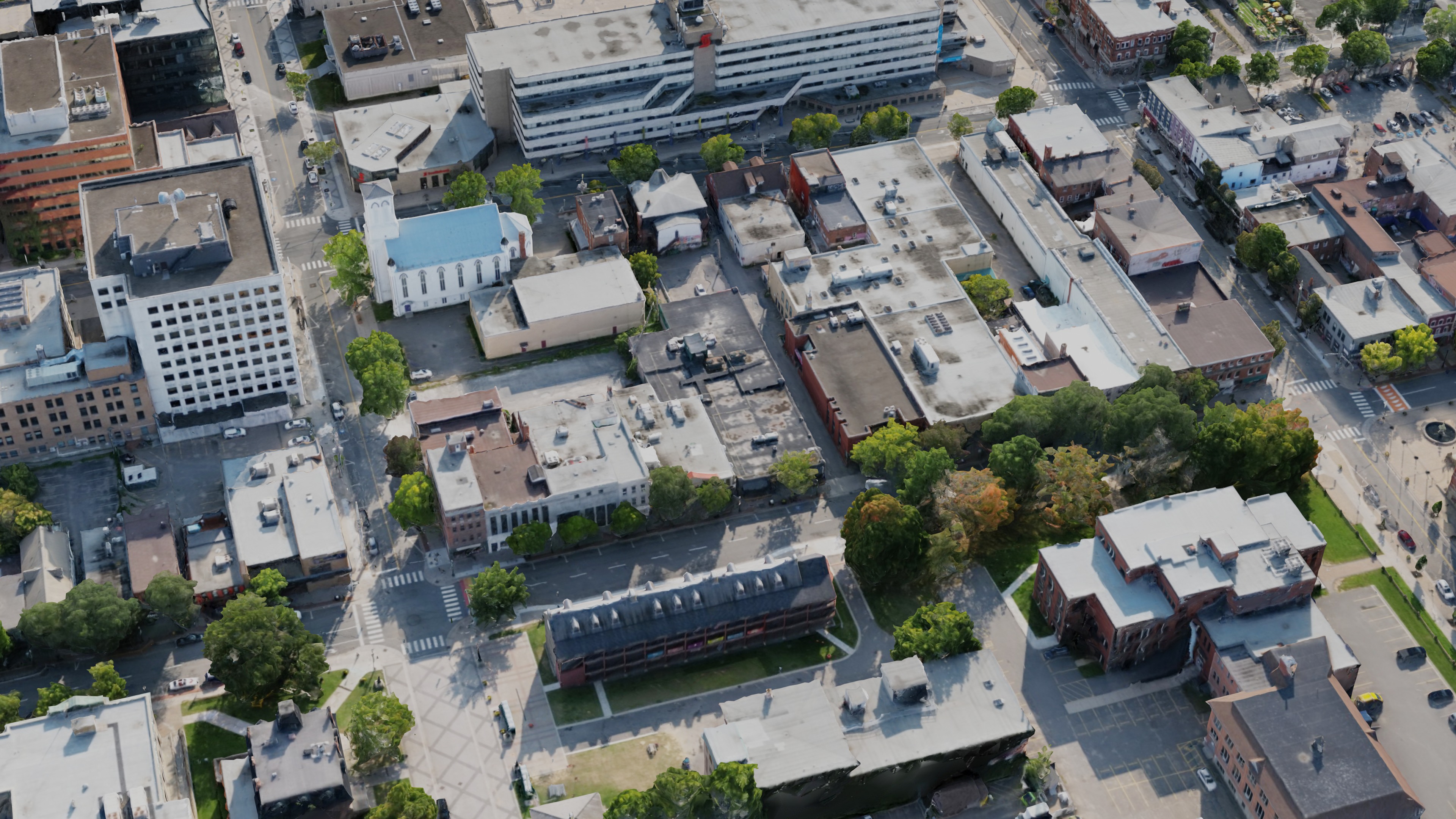 Urban city with large buildings 3D model_1