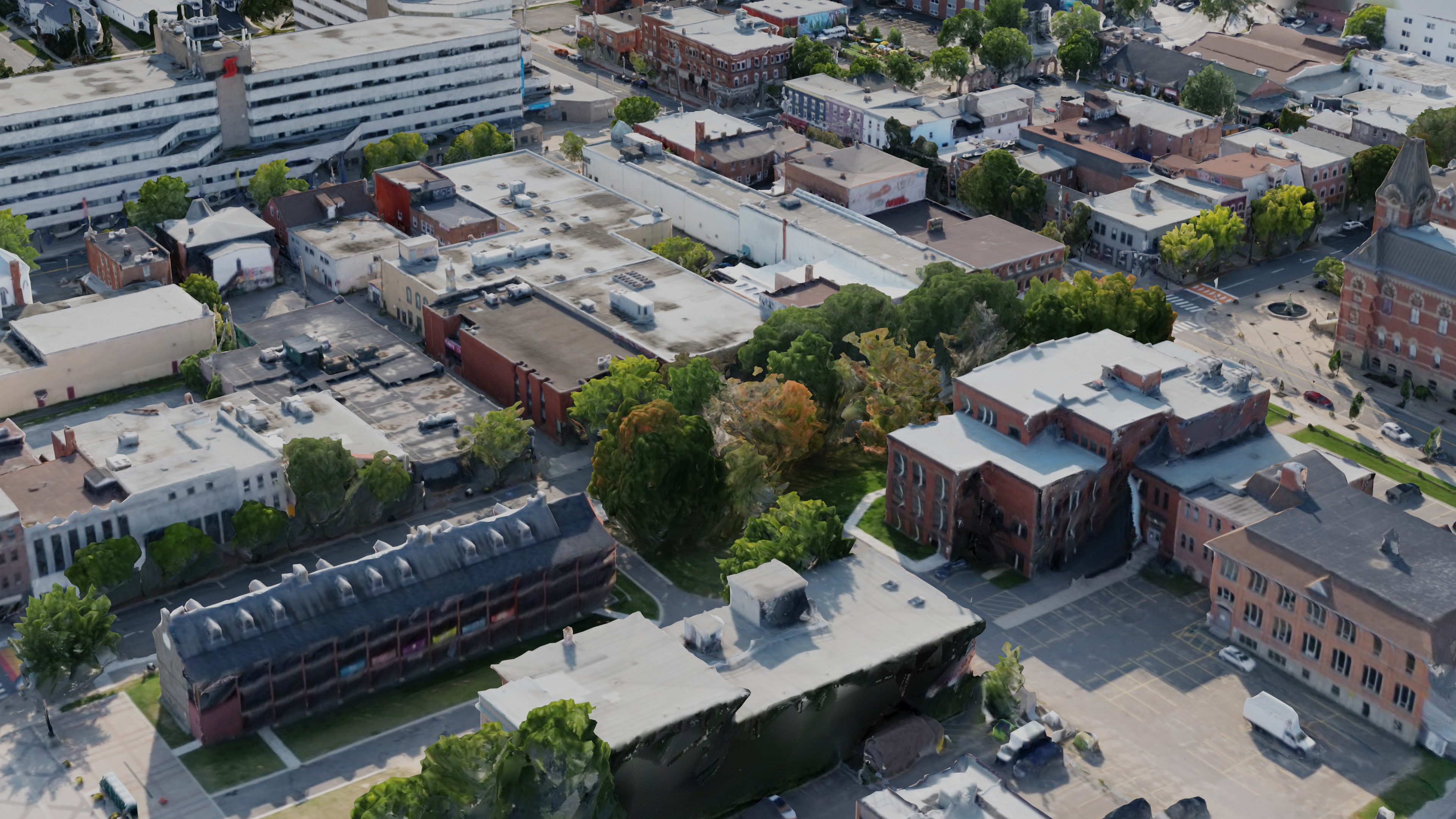 Urban city with large buildings 3D model_2