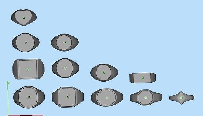 signet rings 3D model