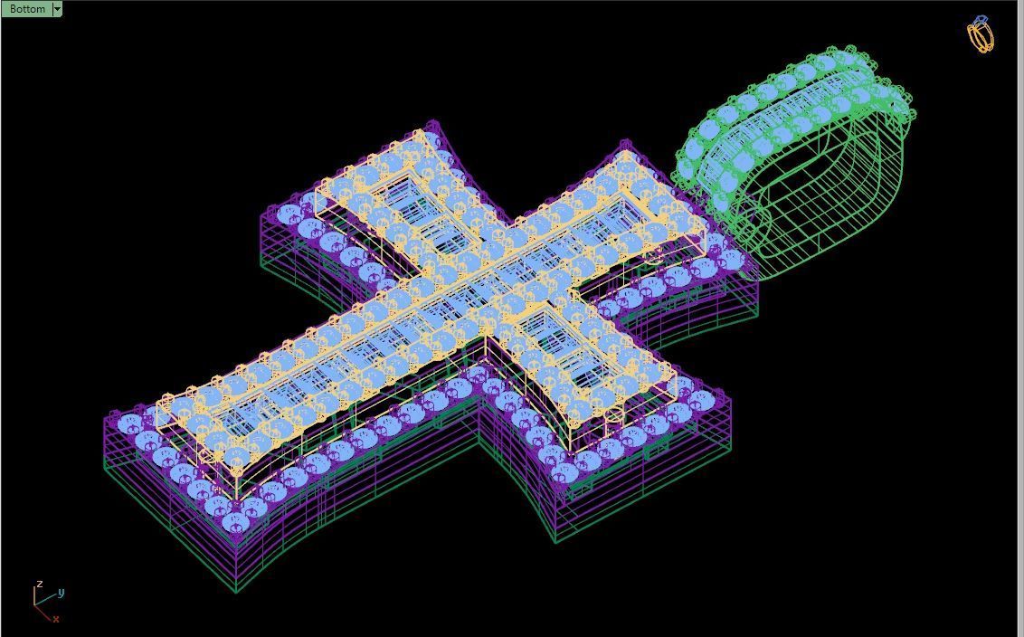 Custom Crusader Cross Diamond Pendant - Cruz Bizantina Necklace 3D print model_14