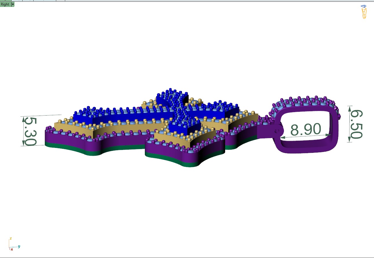 Custom Gothic Cross Diamond Pendant - Gothic Cross Necklace 3D print model_7