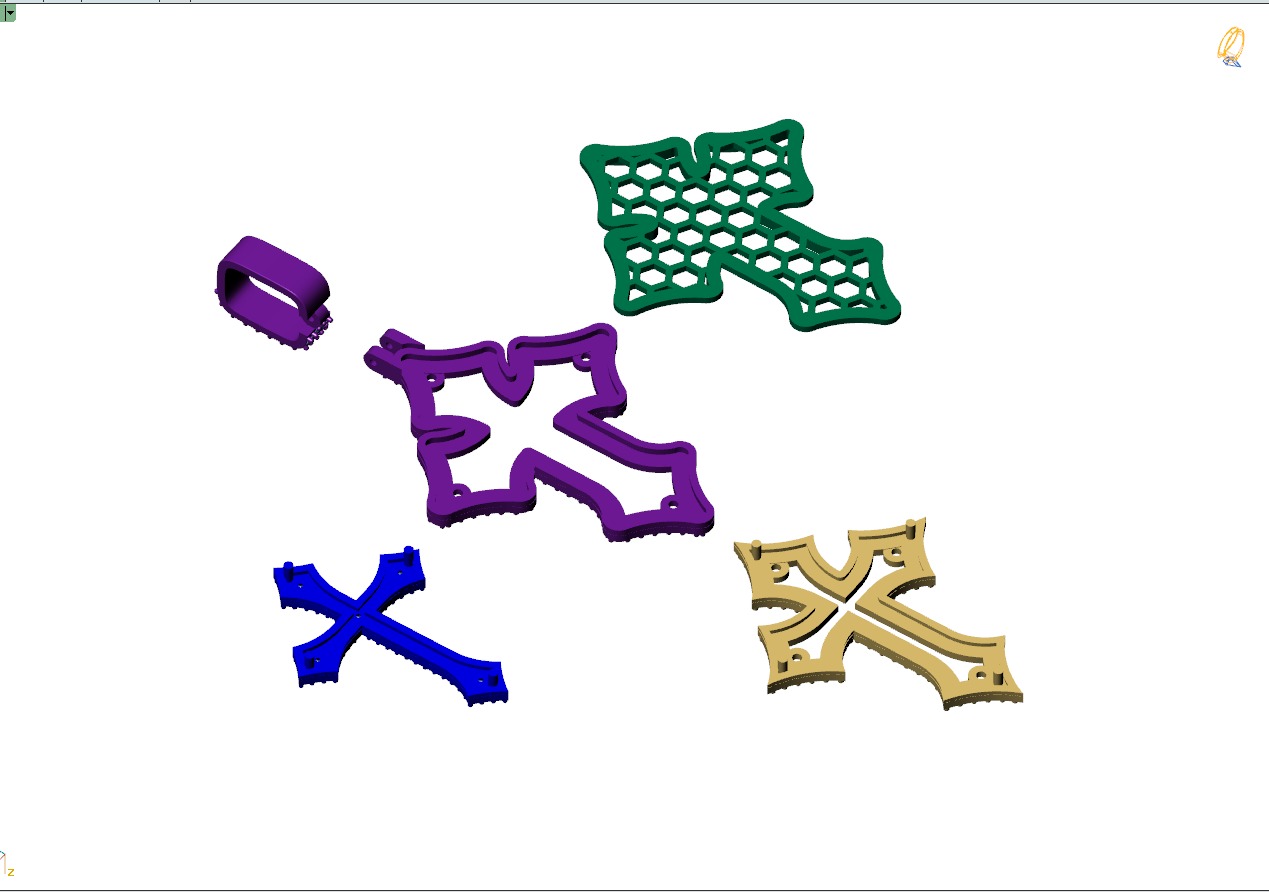 Custom Gothic Cross Diamond Pendant - Gothic Cross Necklace 3D print model_13