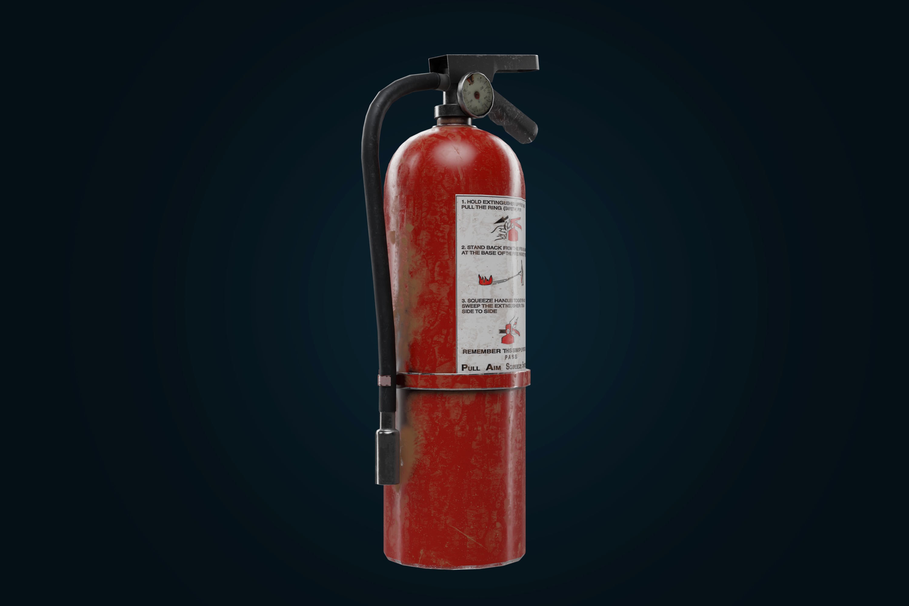 Fire extinguisher pbr Low-poly 3D model_4