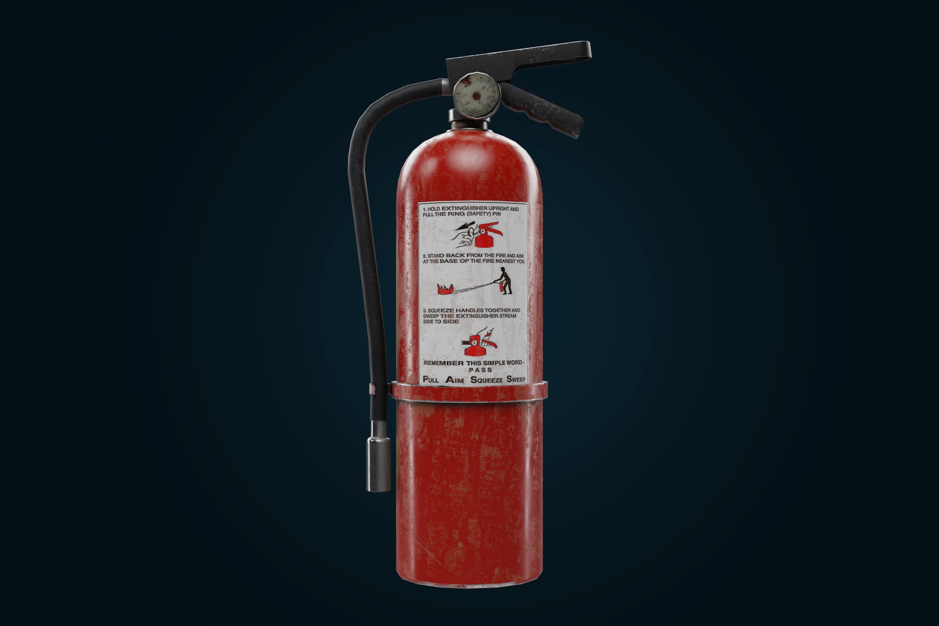 Fire extinguisher pbr Low-poly 3D model_1