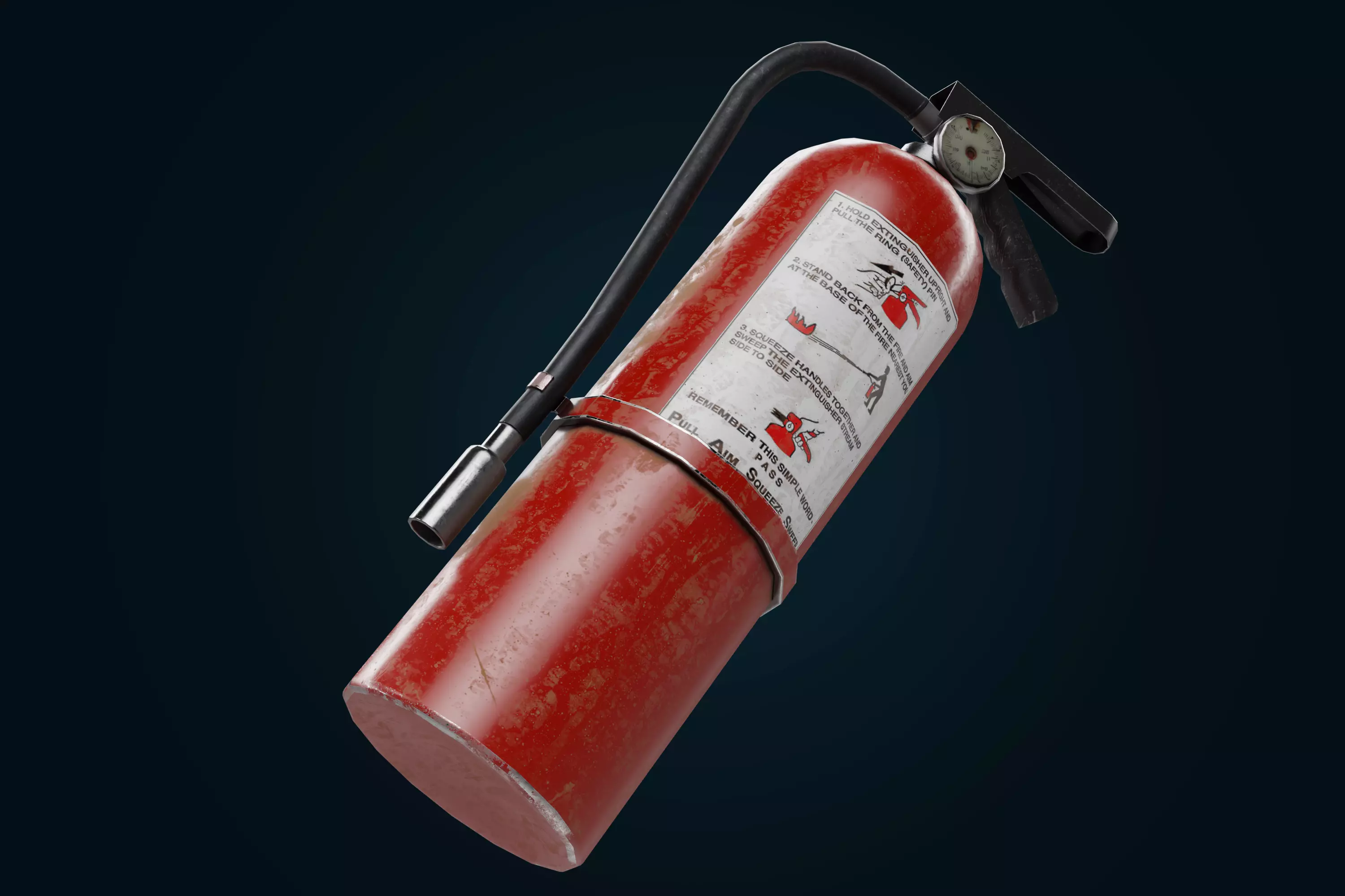 Fire extinguisher pbr Low-poly 3D model_0