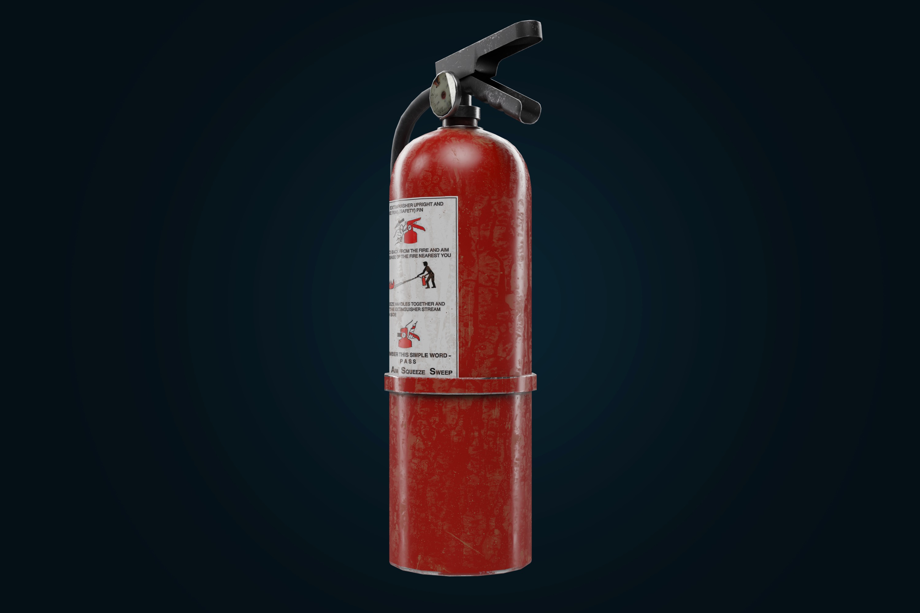 Fire extinguisher pbr Low-poly 3D model_3