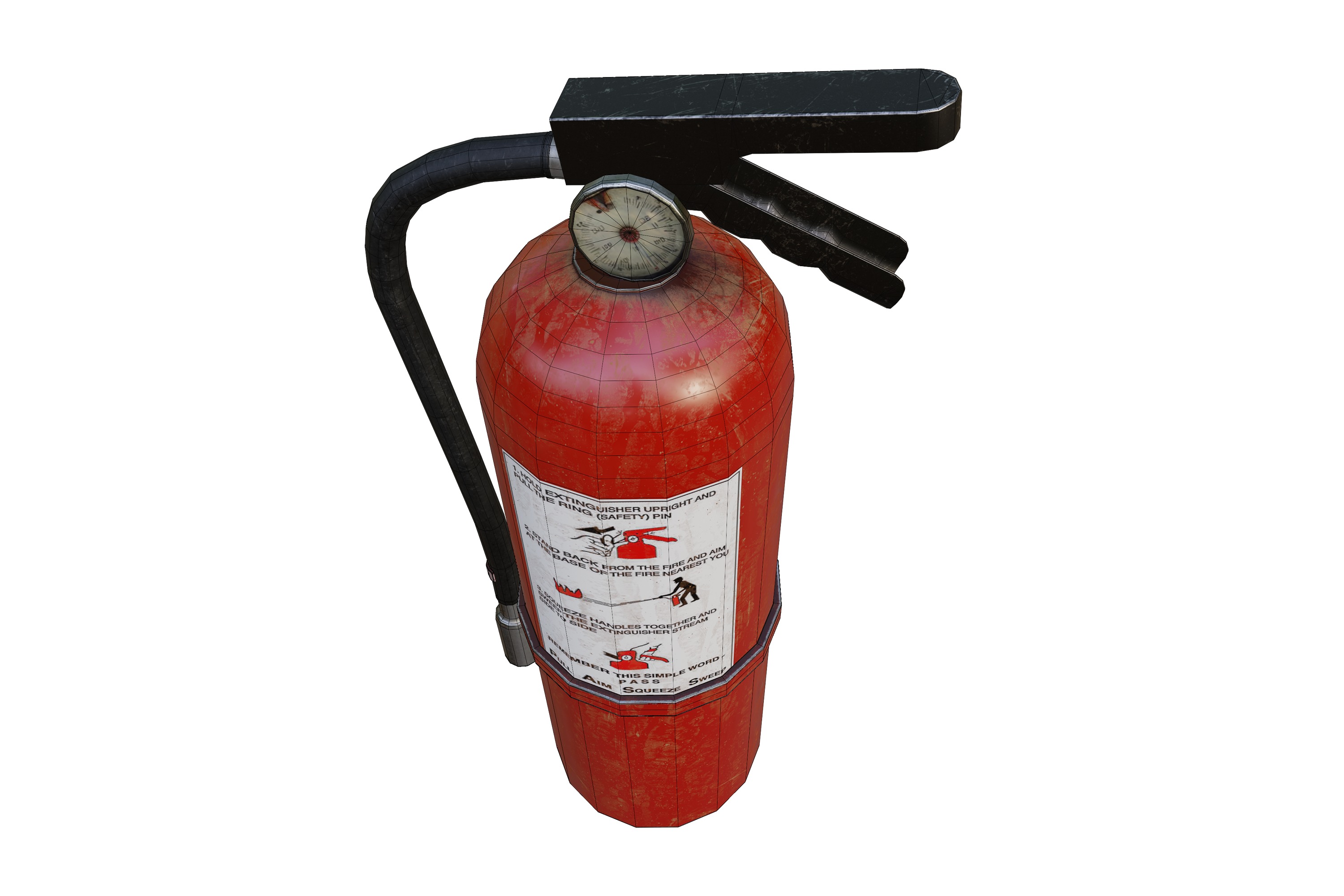 Fire extinguisher pbr Low-poly 3D model_11