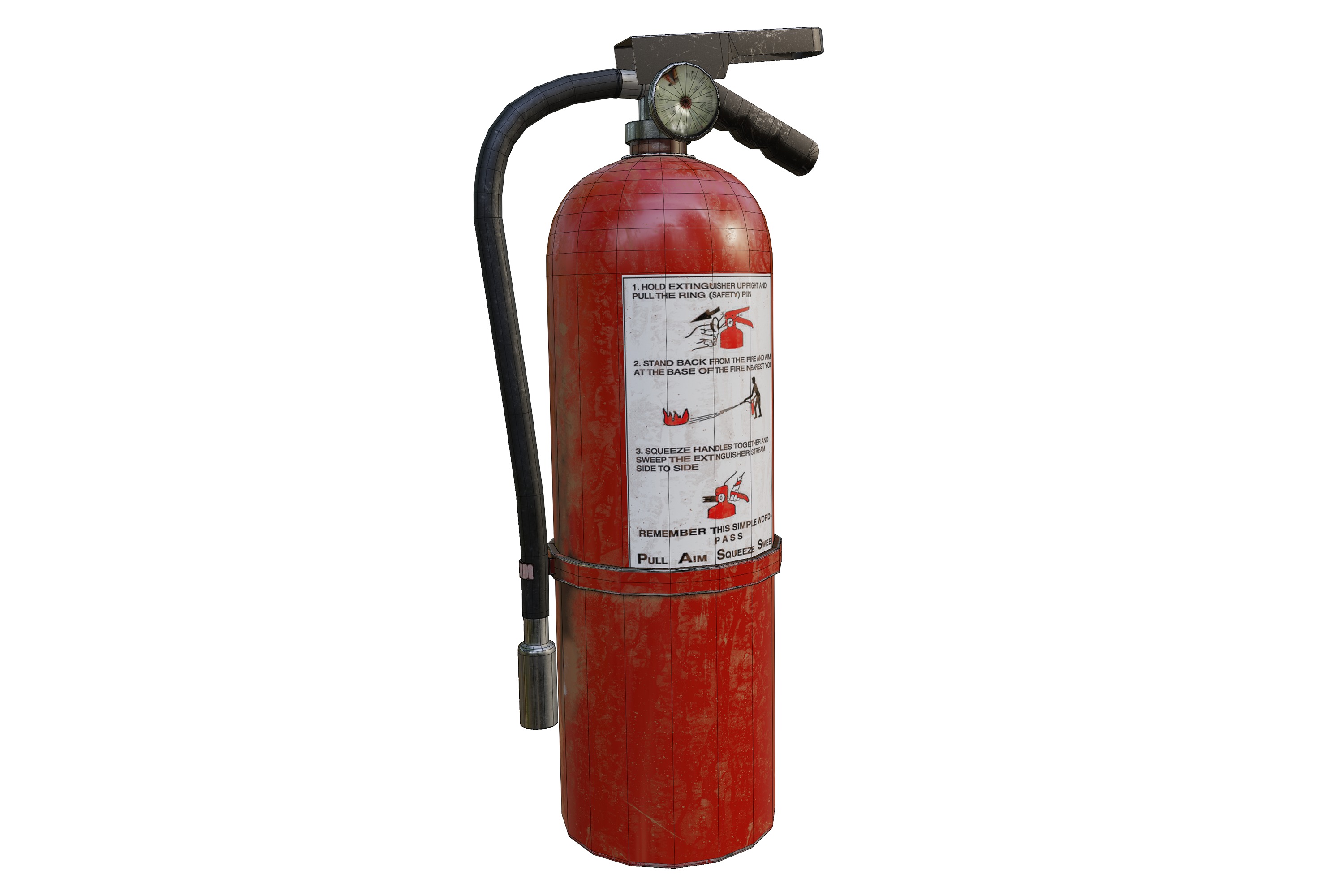 Fire extinguisher pbr Low-poly 3D model_10
