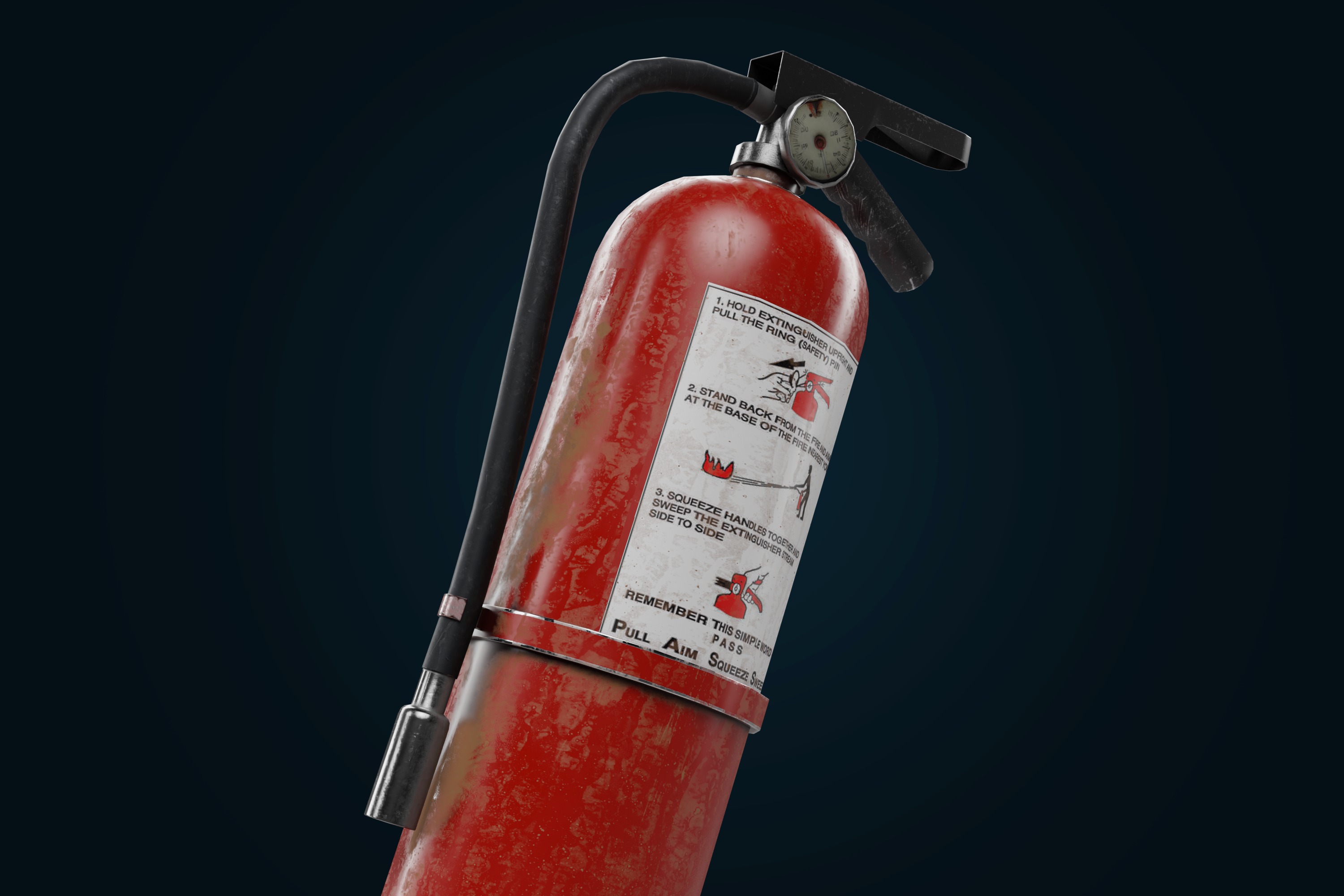Fire extinguisher pbr Low-poly 3D model_2