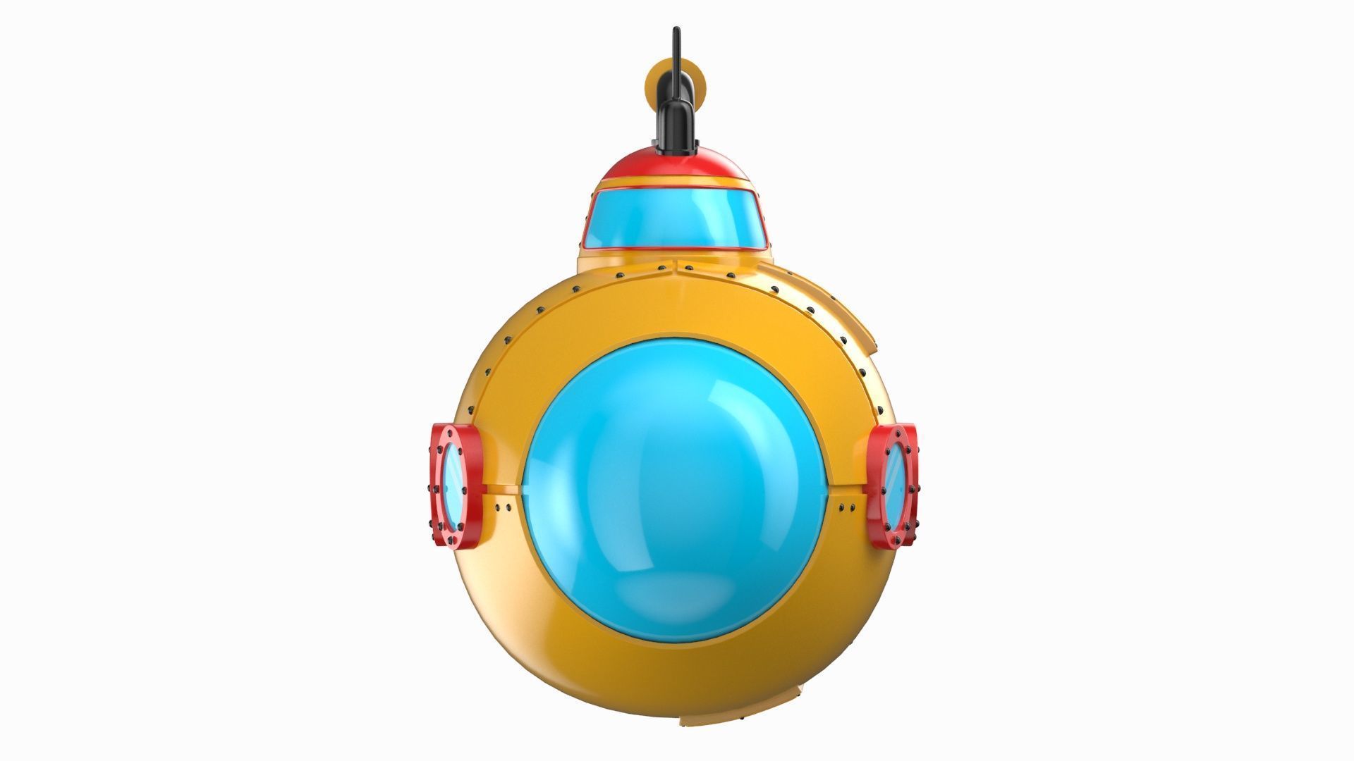 Cartoon Yellow Submarine 3D model_5