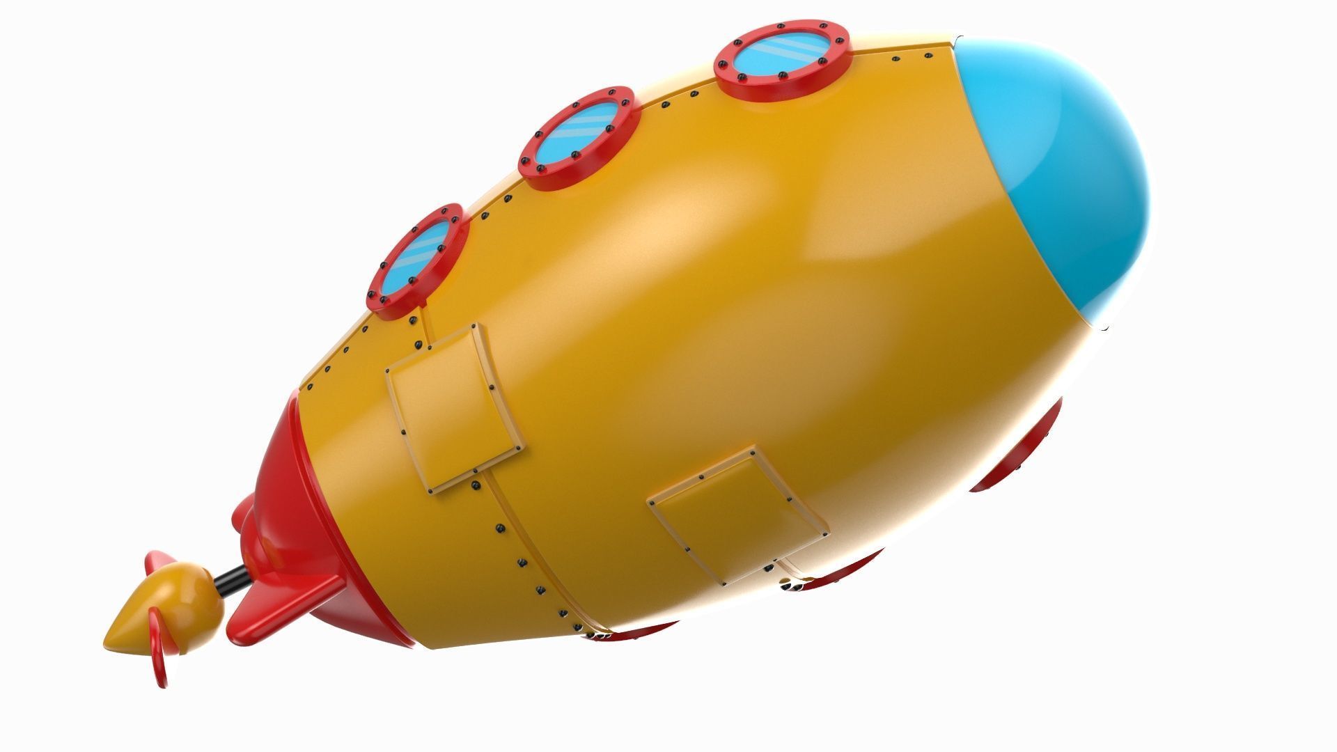 Cartoon Yellow Submarine 3D model_10