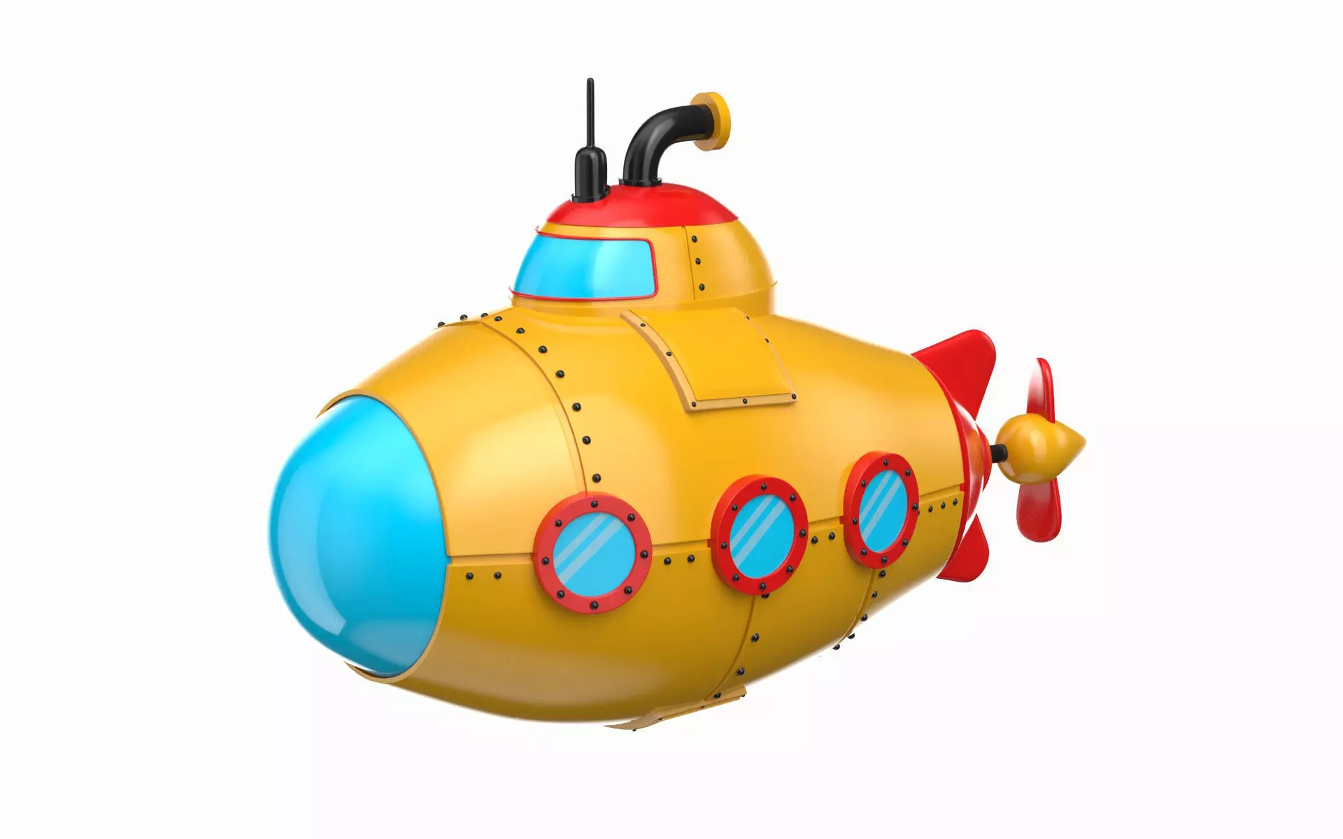 Cartoon Yellow Submarine 3D model_0