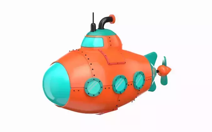 Cartoon Red Submarine