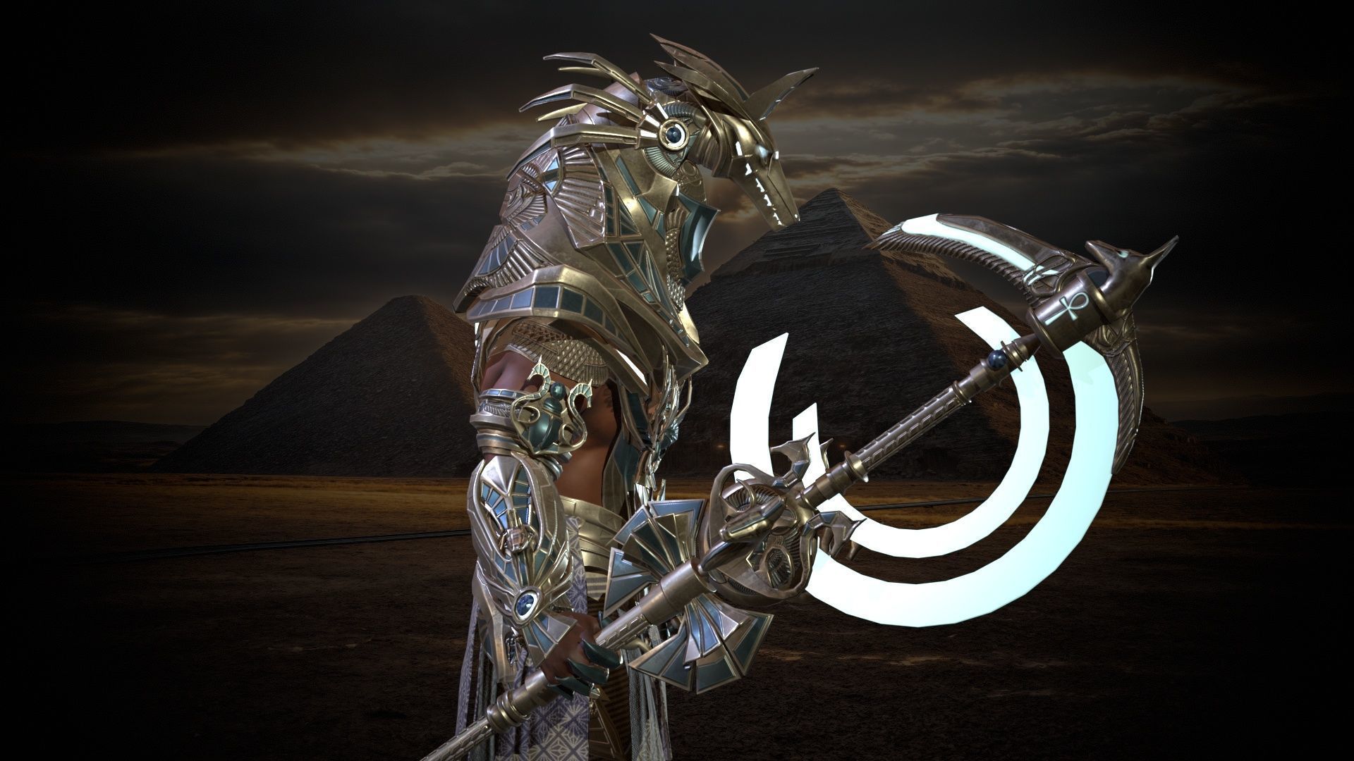 Anubis Egyptian God Low-poly 3D model_22