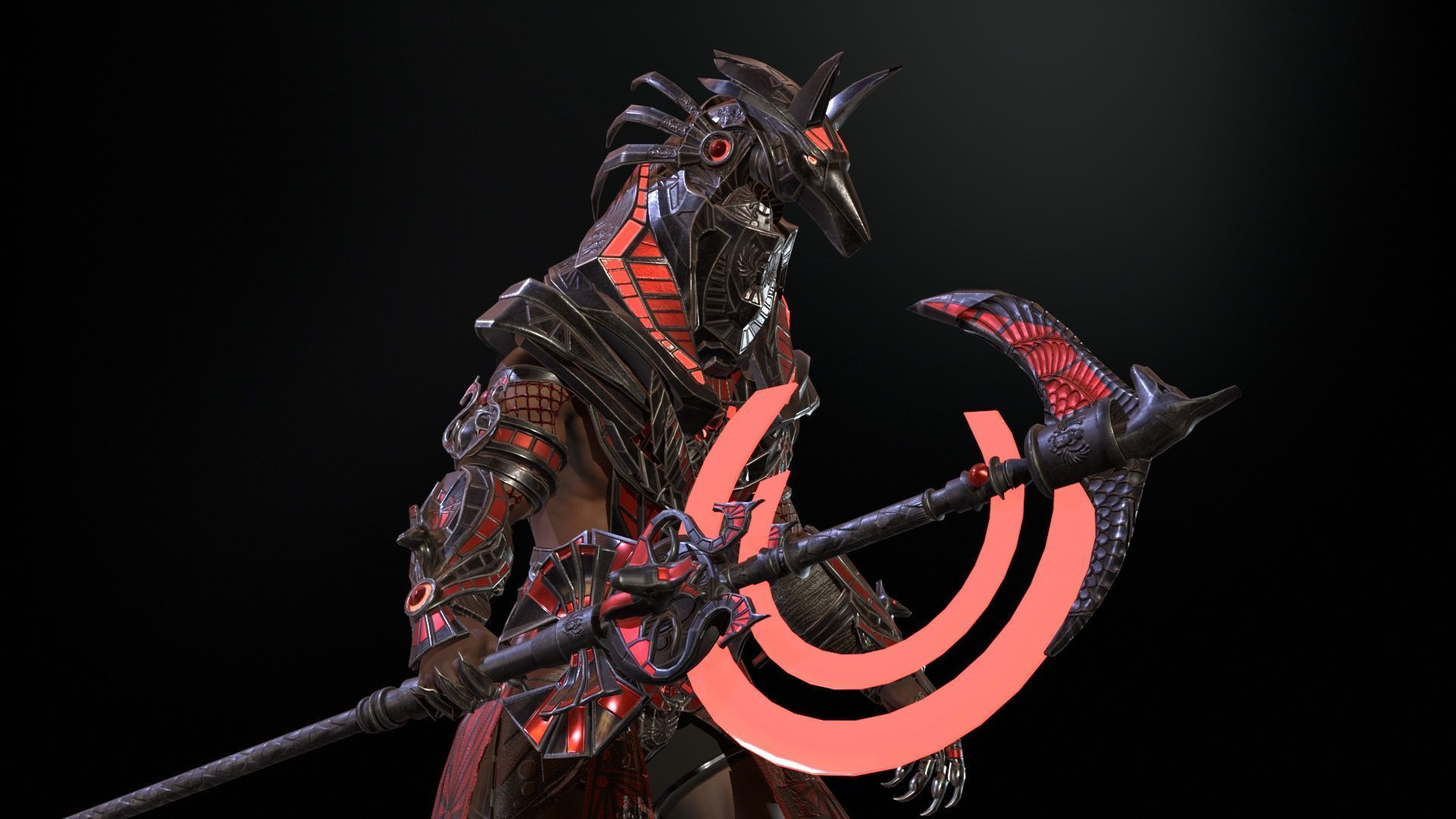 Anubis Egyptian God Low-poly 3D model_31