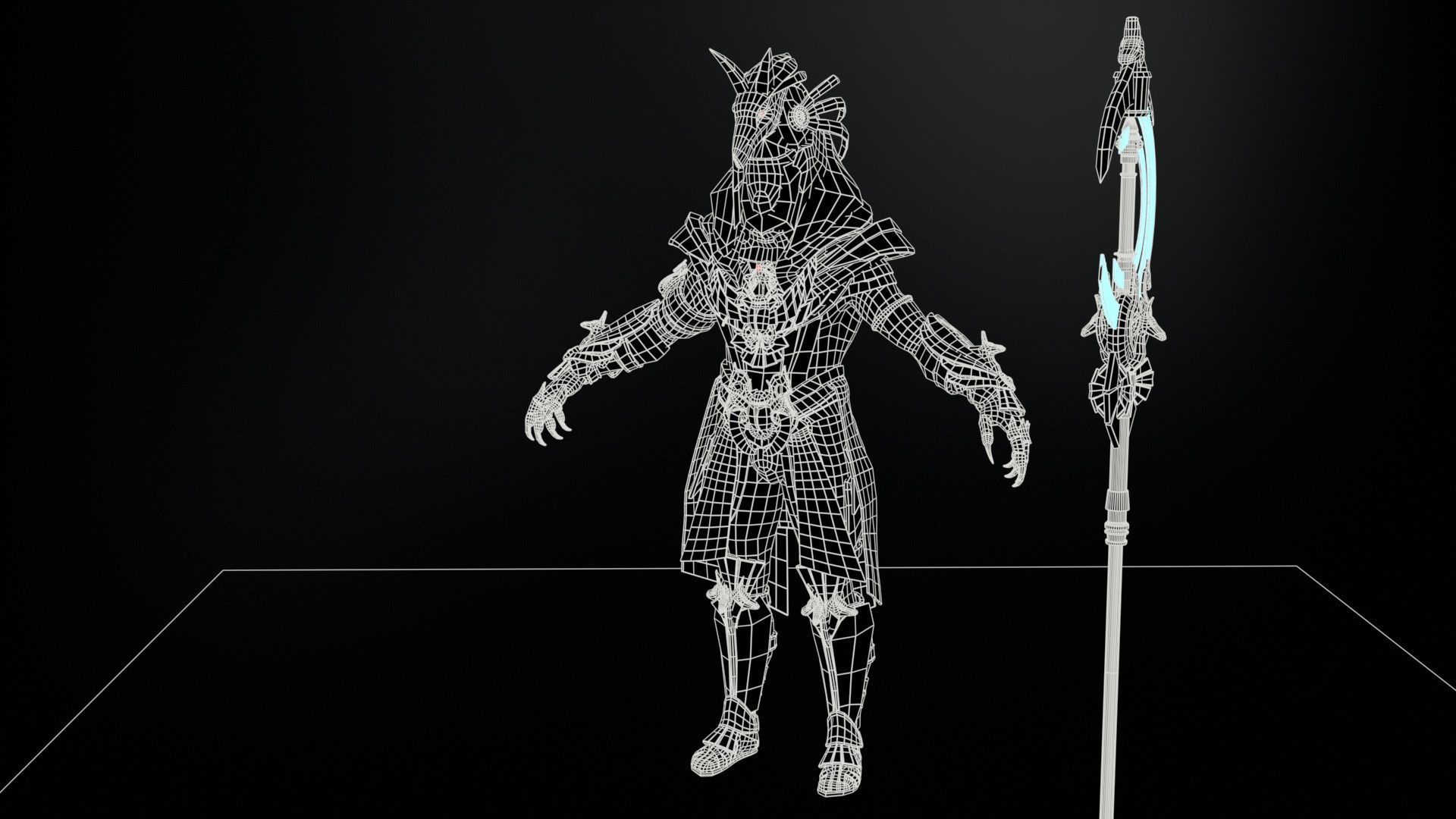 Anubis Egyptian God Low-poly 3D model_9