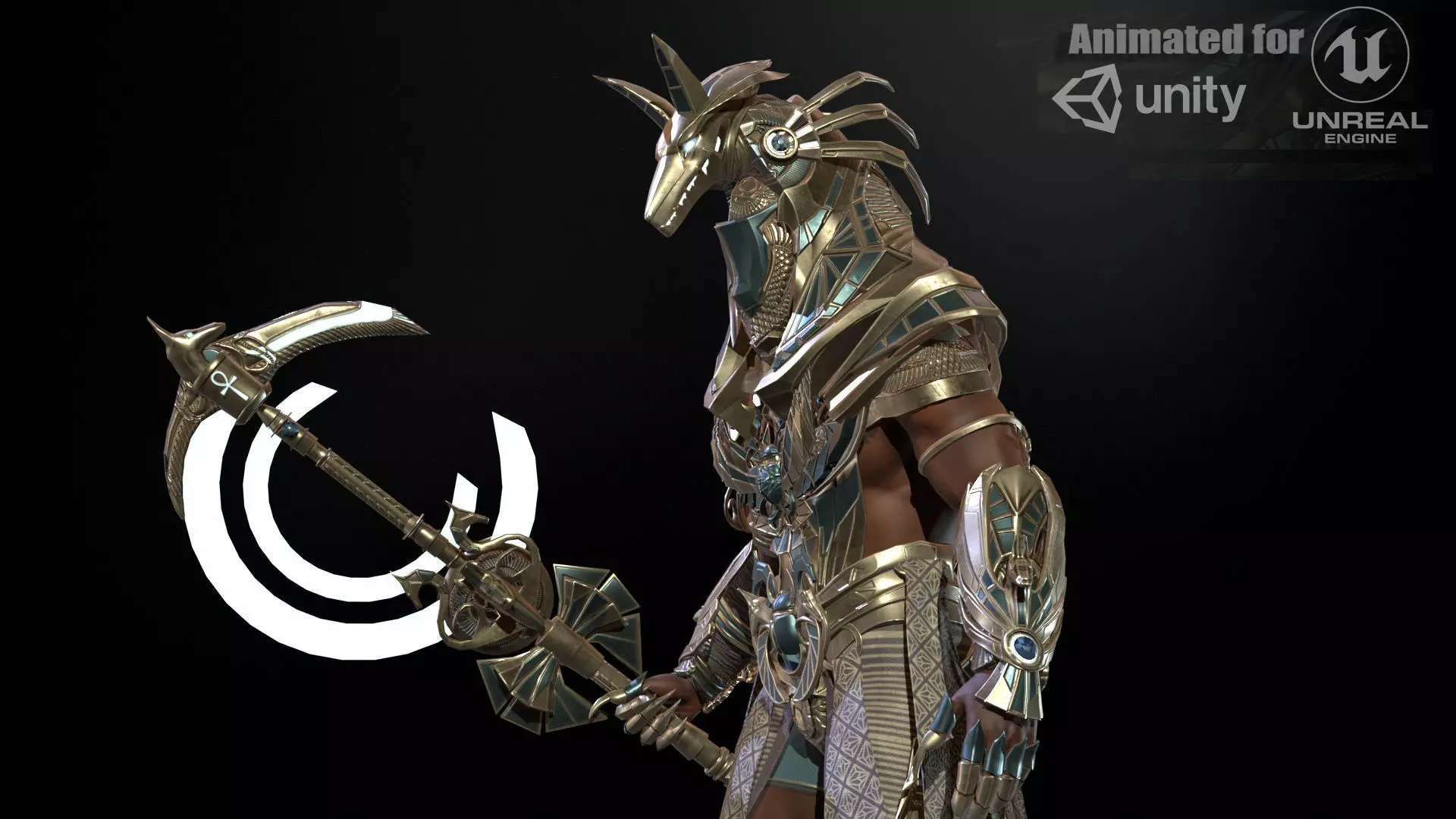 Anubis Egyptian God Low-poly 3D model_0