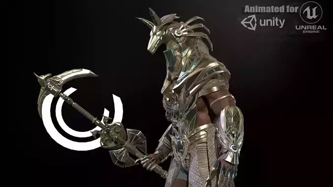 Anubis Egyptian God Low-poly 3D model