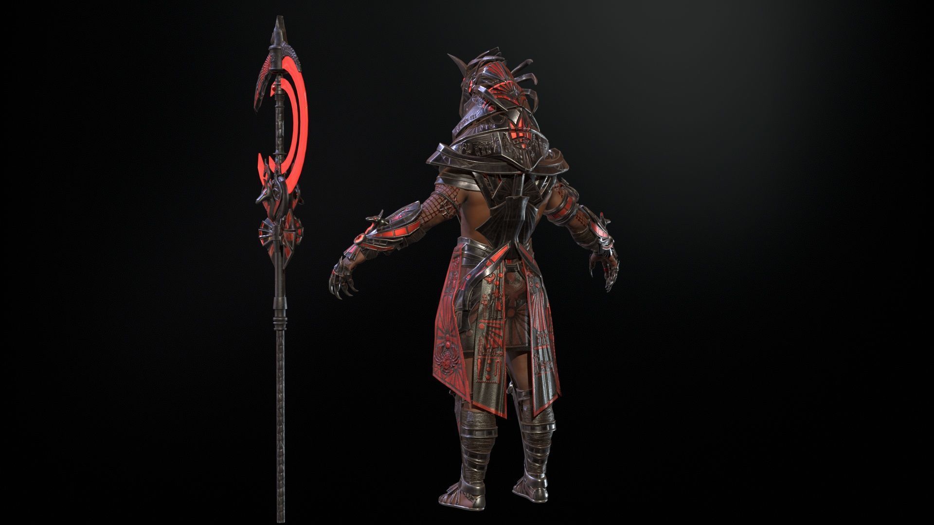 Anubis Egyptian God Low-poly 3D model_11