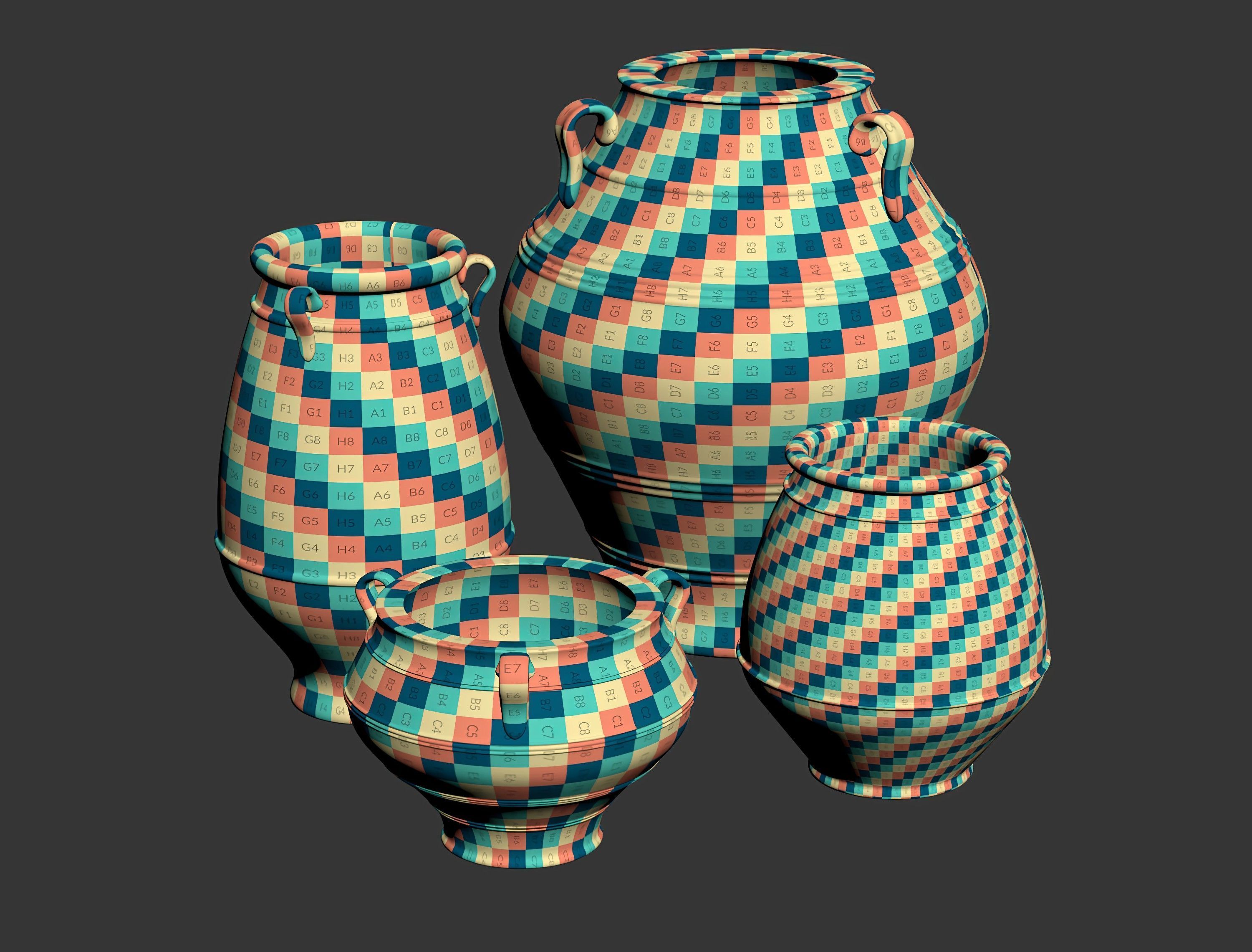 Antique Vases Set  3D model_7