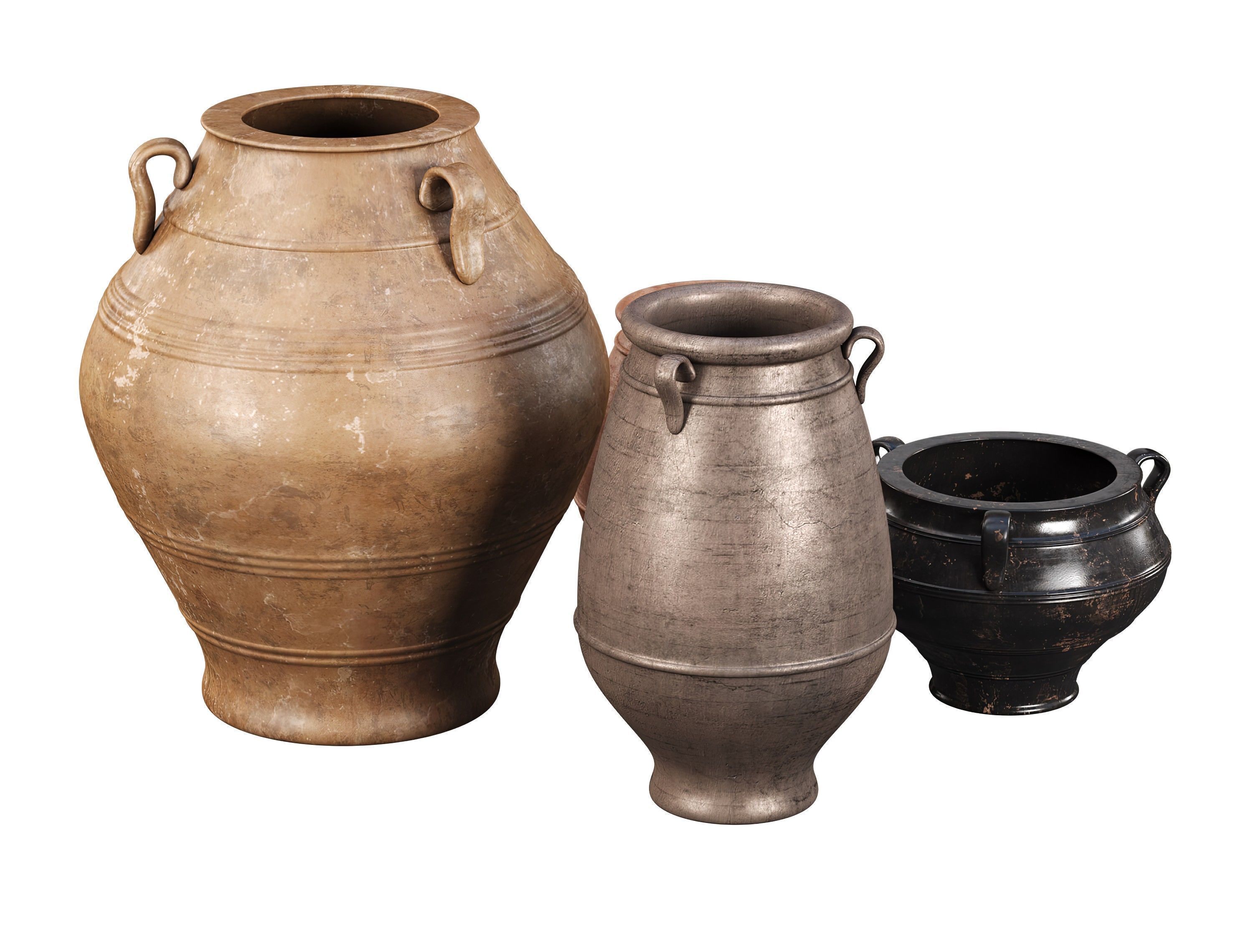 Antique Vases Set  3D model_2