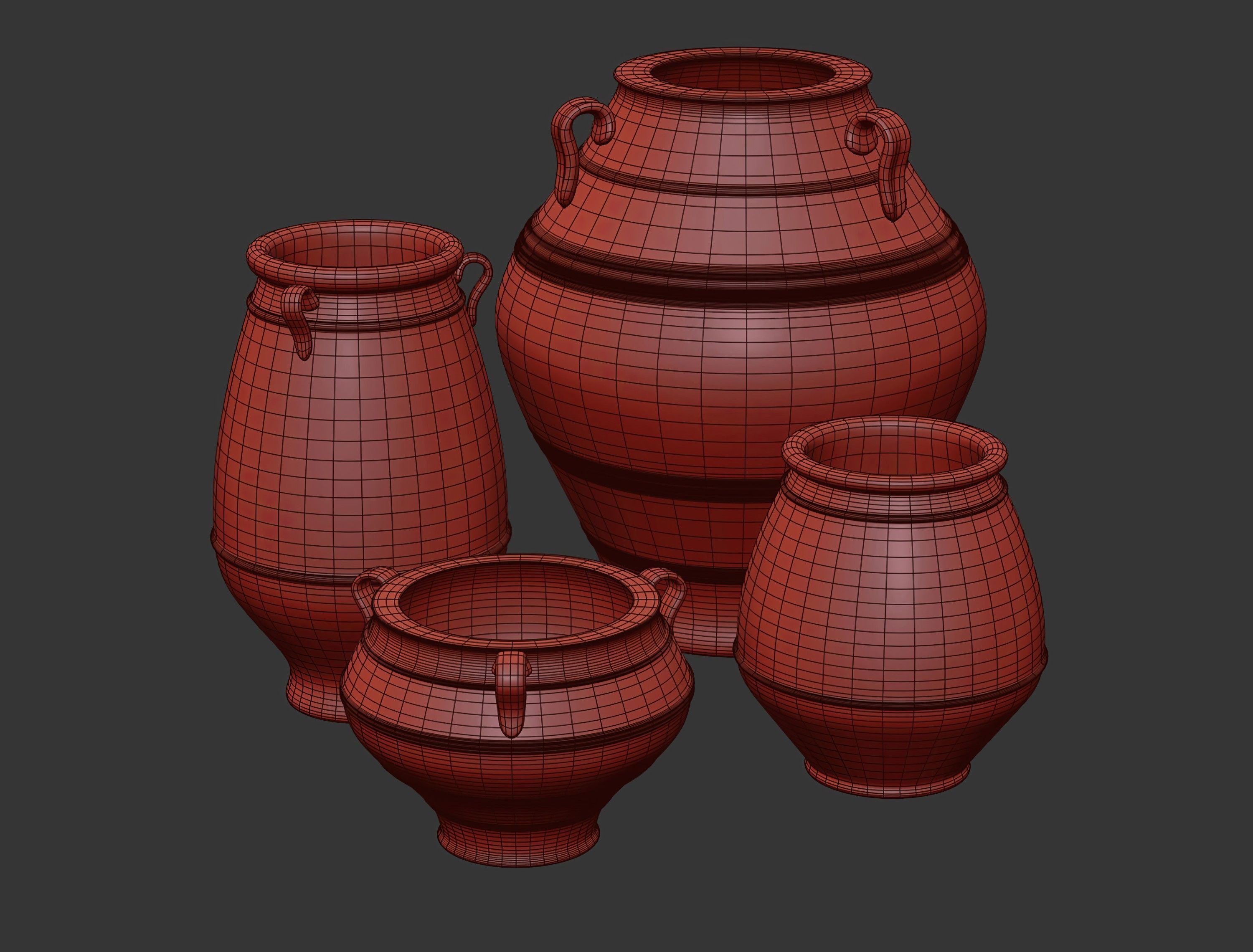 Antique Vases Set  3D model_8