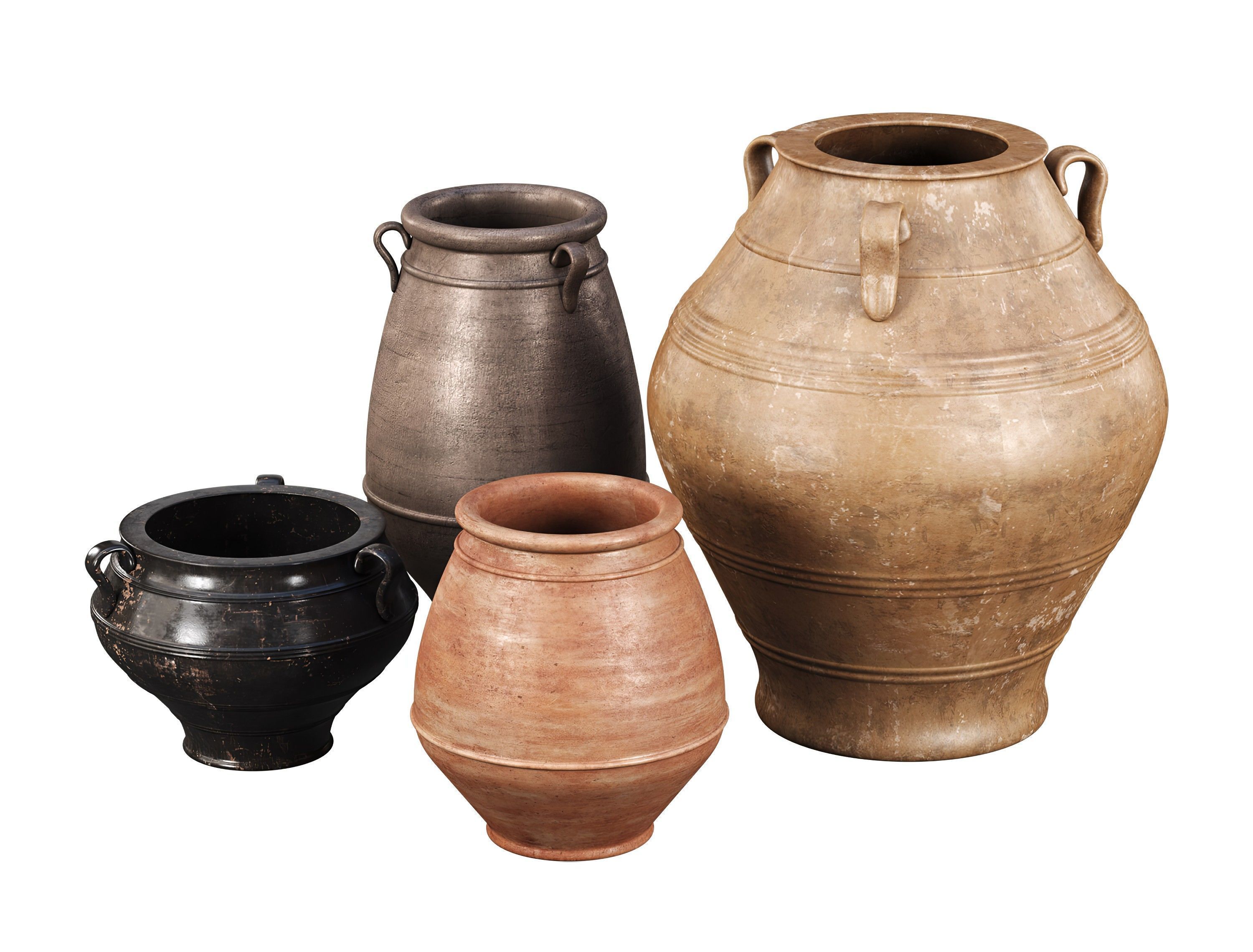 Antique Vases Set  3D model_3