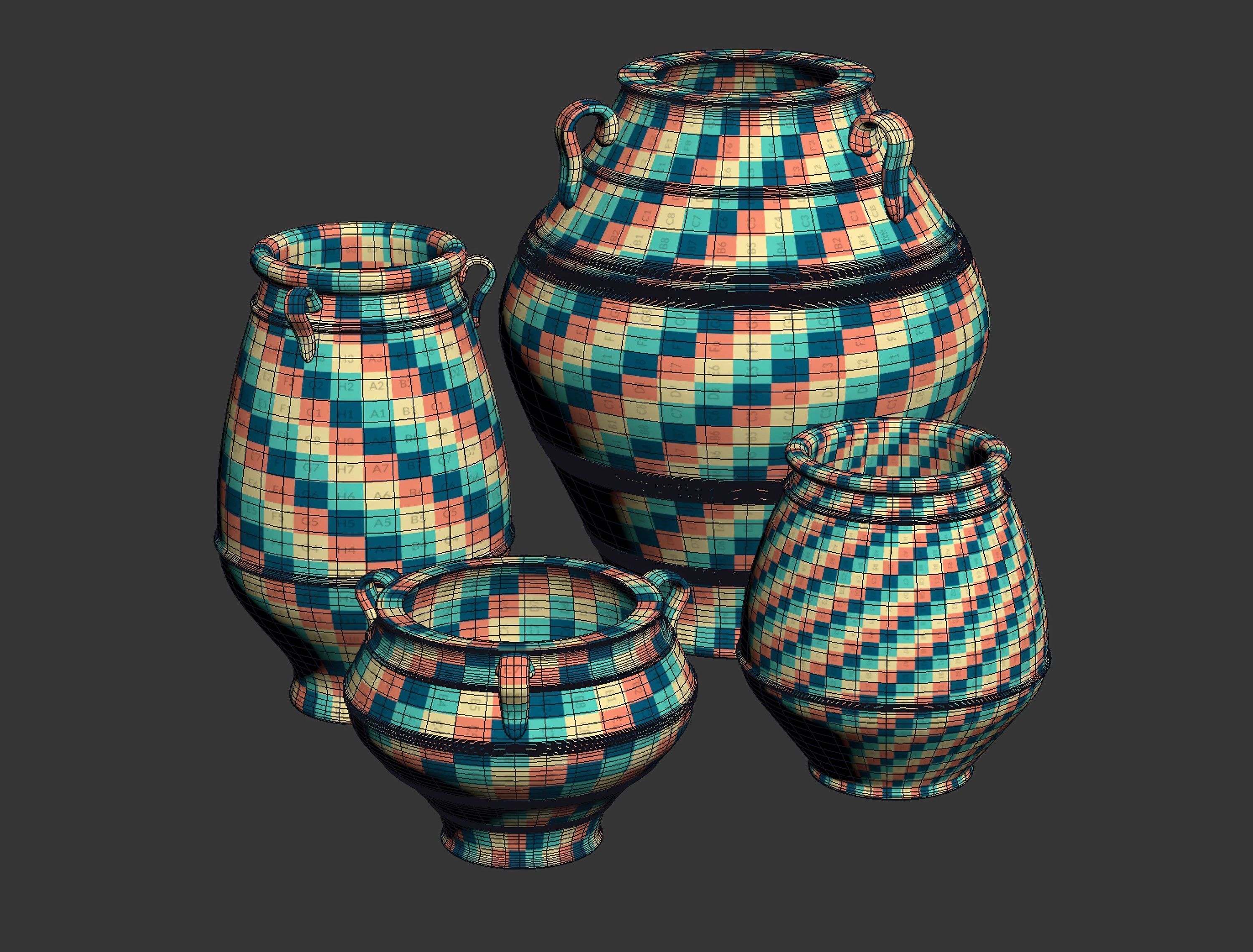 Antique Vases Set  3D model_6