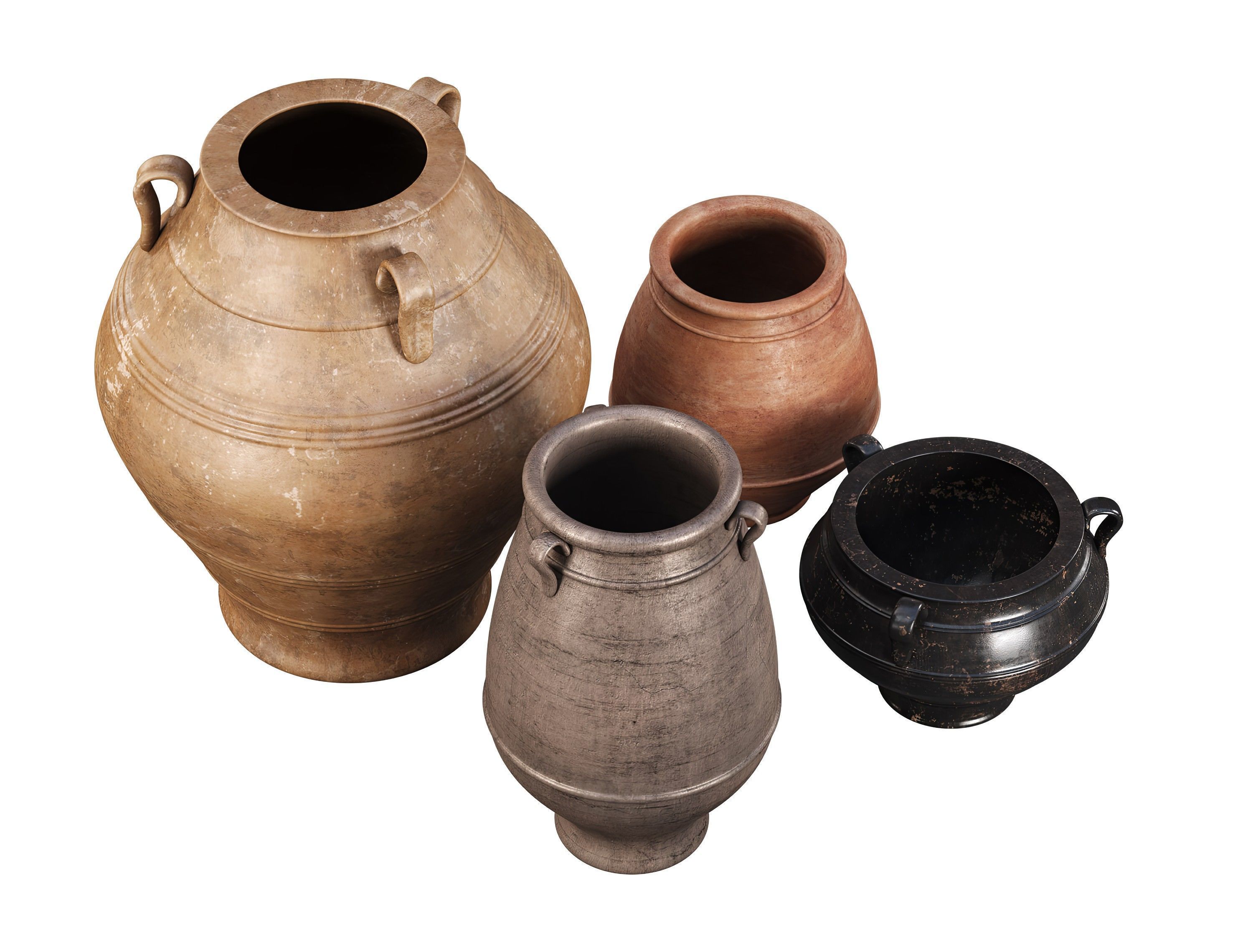 Antique Vases Set  3D model_4