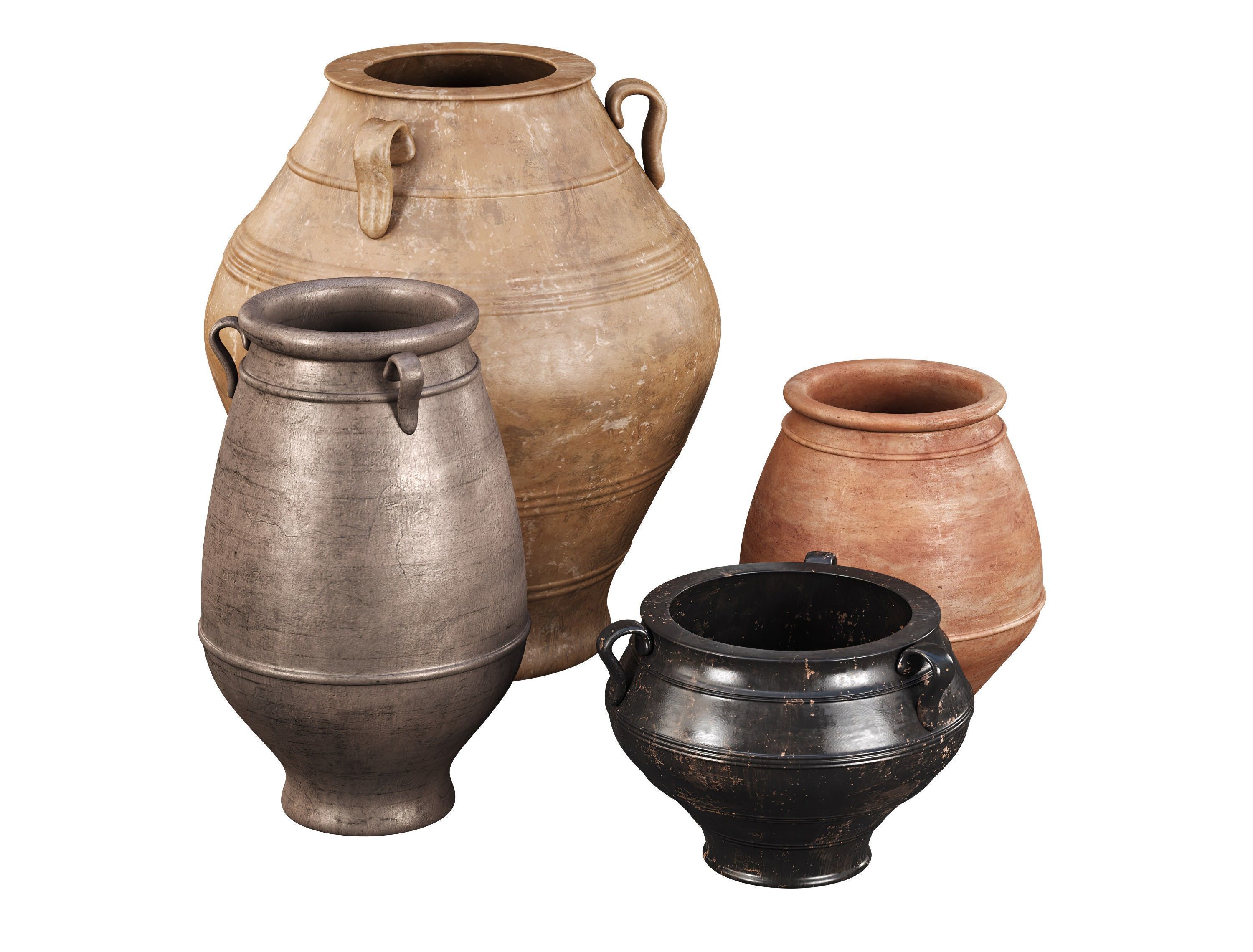 Antique Vases Set  3D model_1