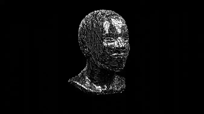Human face disco ball man 3D model