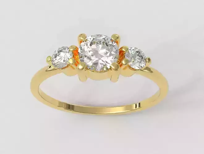 3 Gemstones Classic Ring