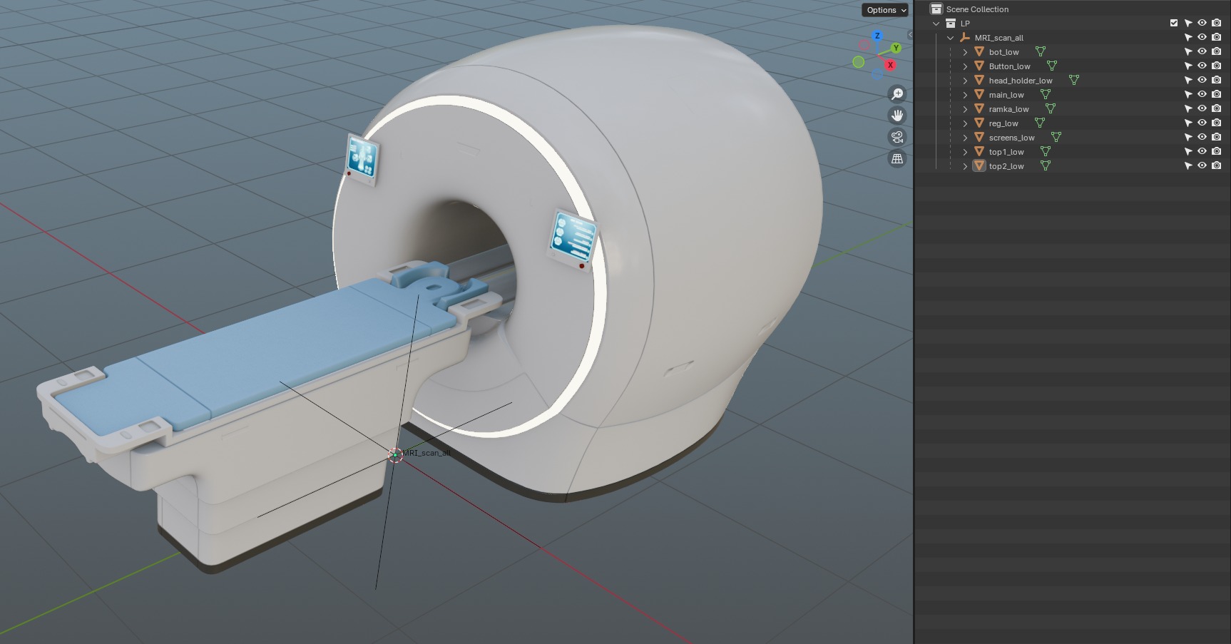MRI scanner MRT Low-poly 3D model_16