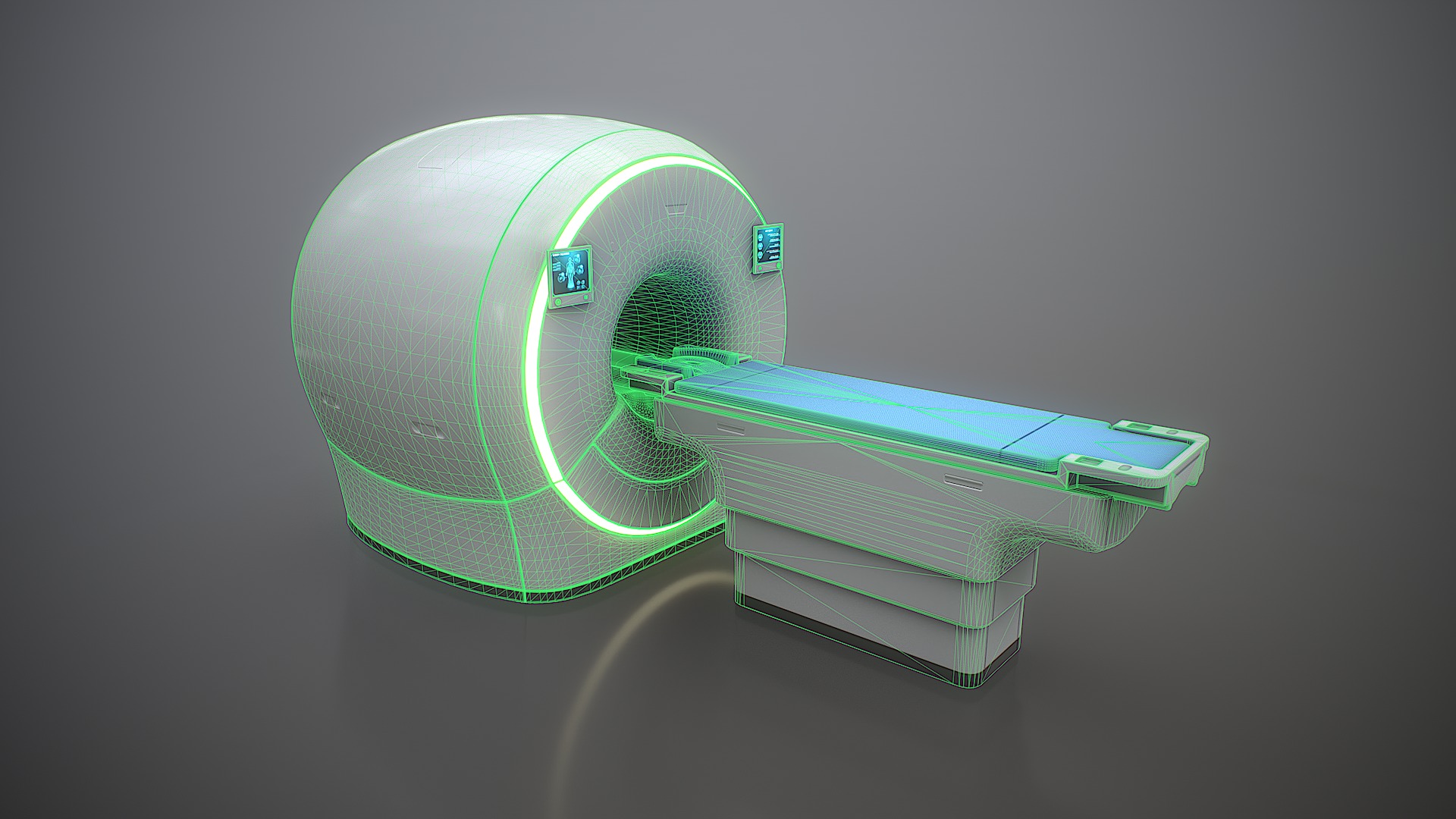 MRI scanner MRT Low-poly 3D model_2