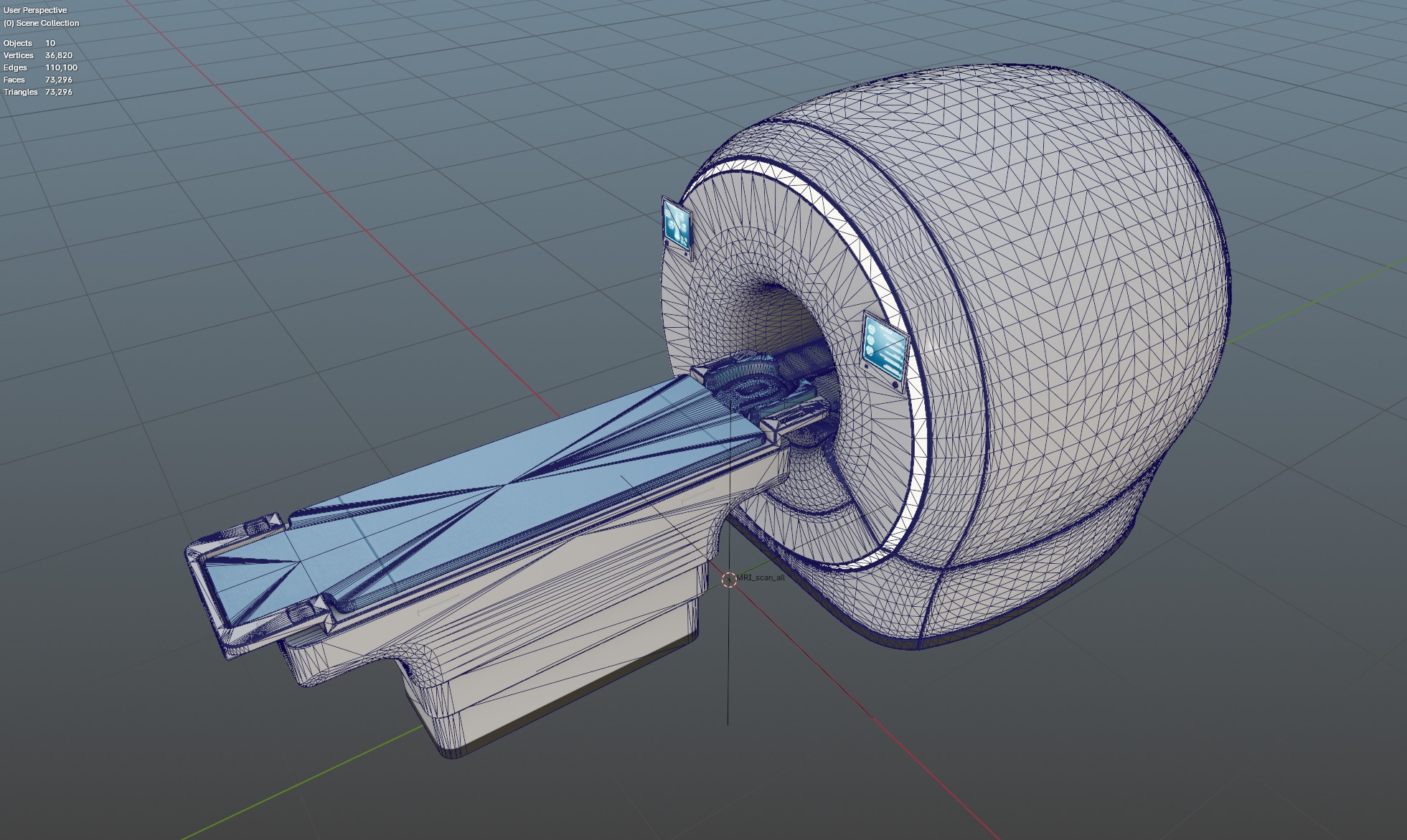 MRI scanner MRT Low-poly 3D model_15