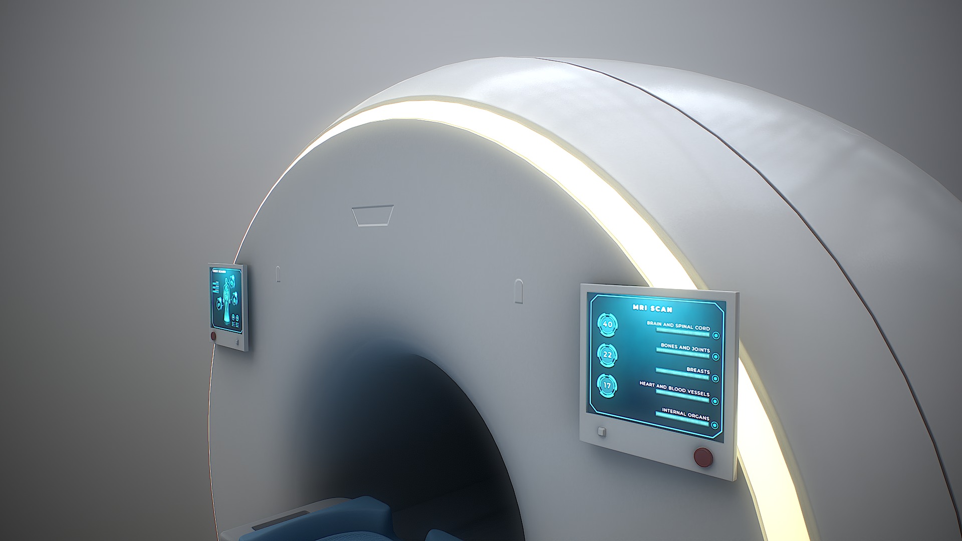 MRI scanner MRT Low-poly 3D model_5
