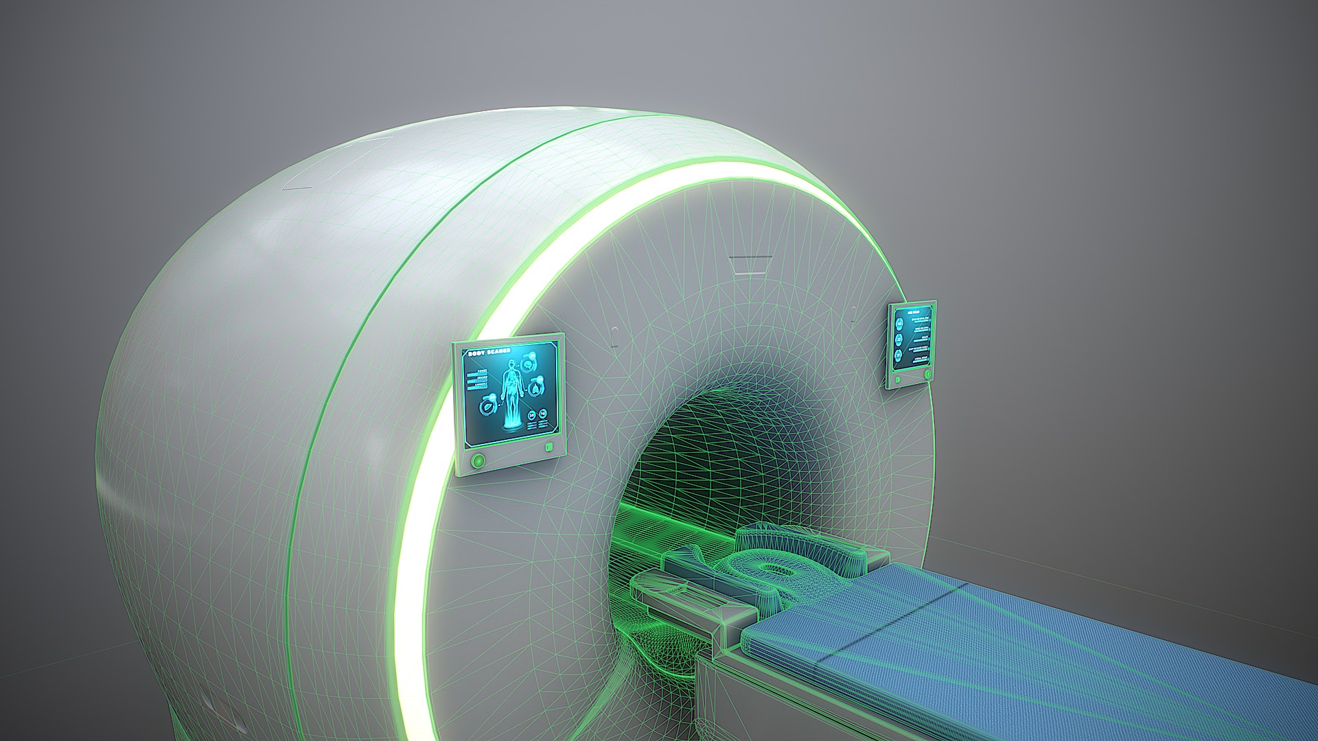 MRI scanner MRT Low-poly 3D model_4