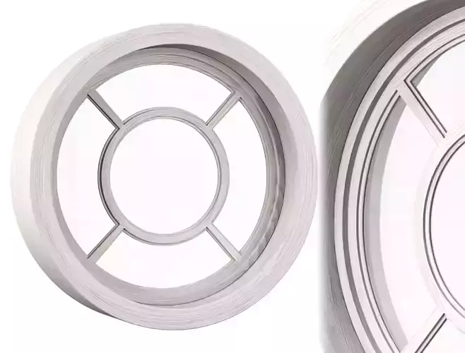 Wooden round window V2 