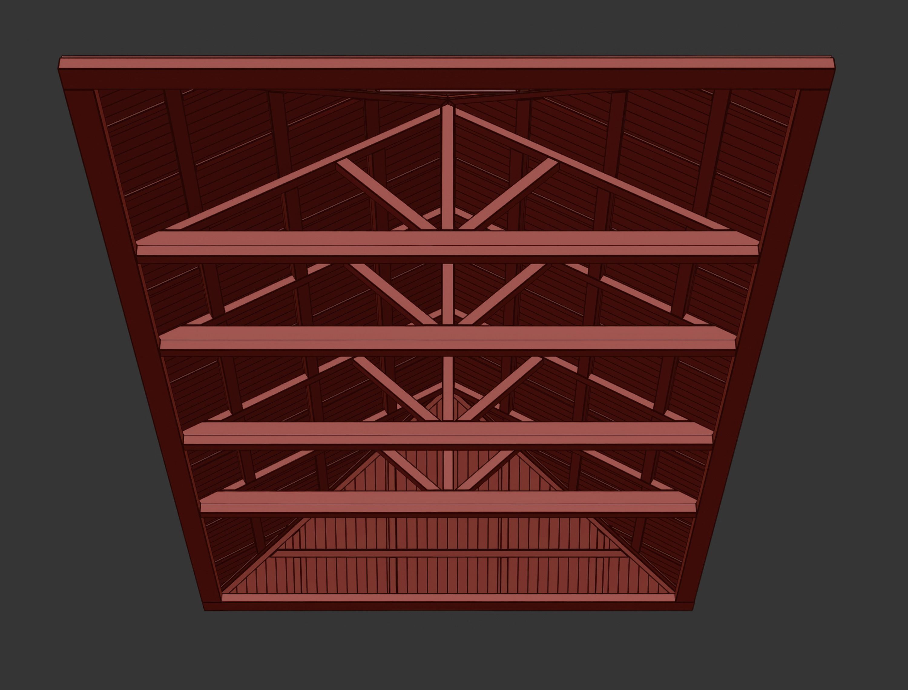 Wooden Ceiling V7  3D model_16