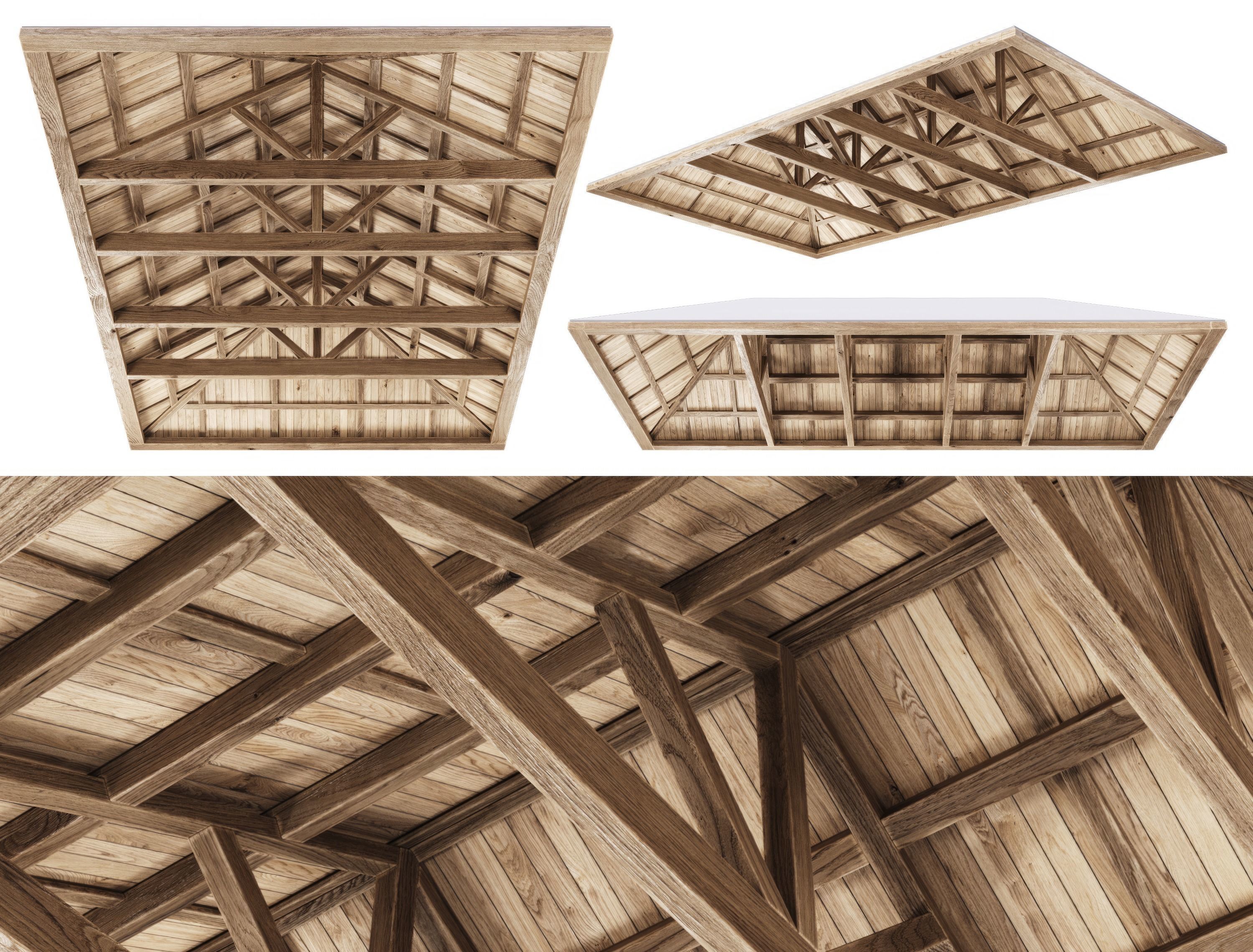 Wooden Ceiling V7  3D model_8
