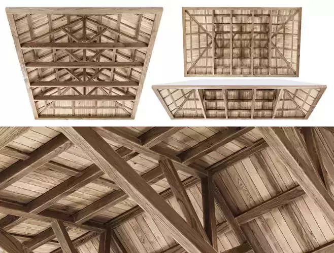 Wooden Ceiling V7  3D model
