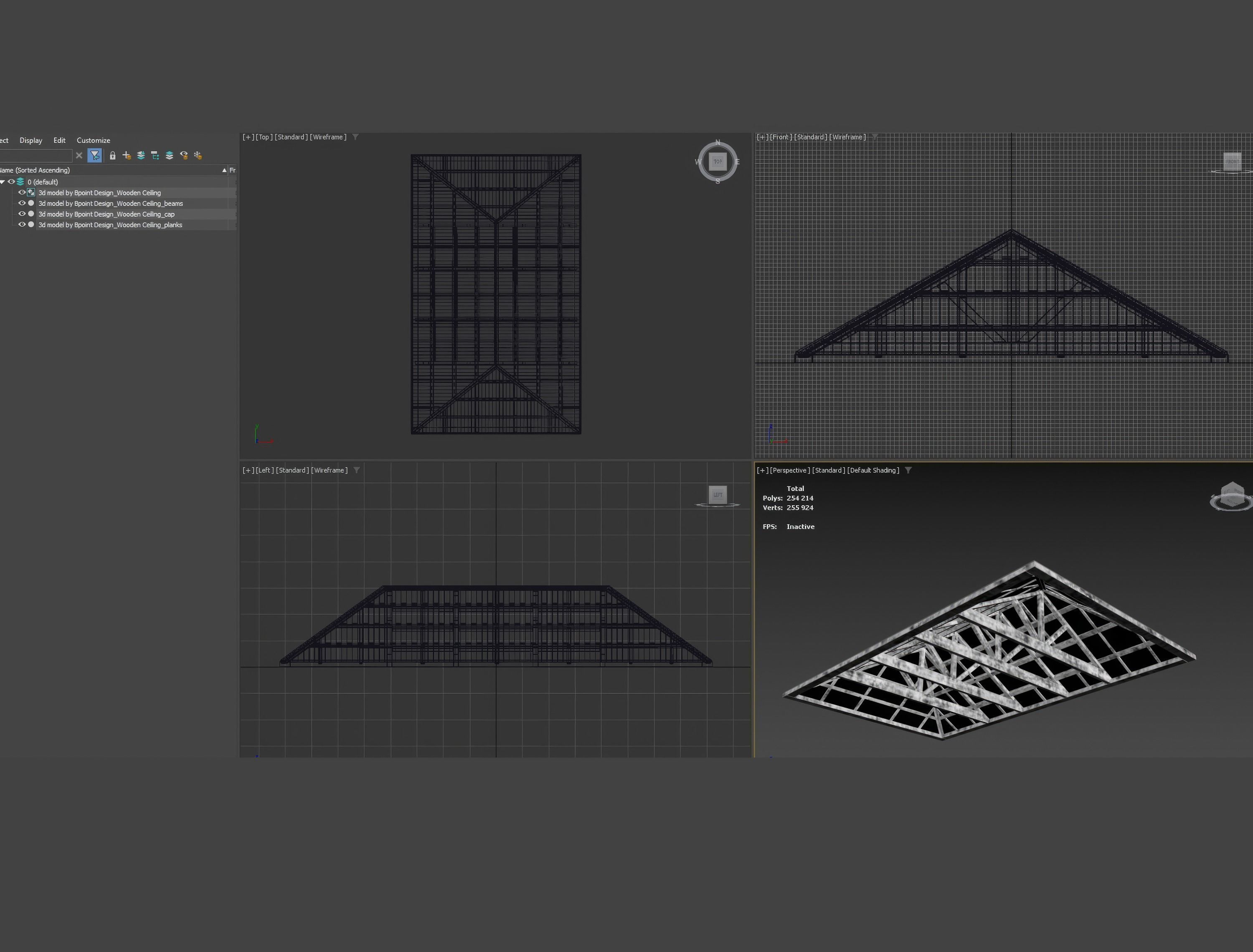 Wooden Ceiling V7  3D model_11