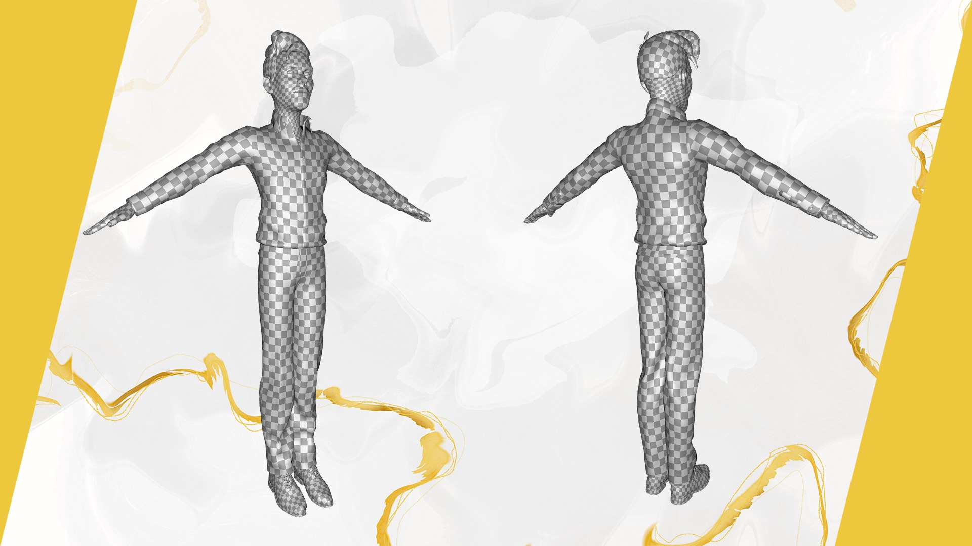 Cartoon Handsome Man in Casual Shirt Low-poly 3D model_29