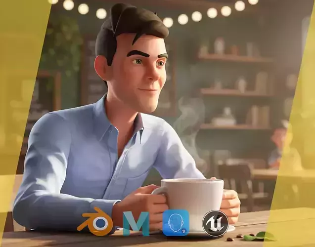 Cartoon Handsome Man in Casual Shirt Low-poly 3D model Cartoon Handsome Man in Casual Shirt Low-poly 3D model