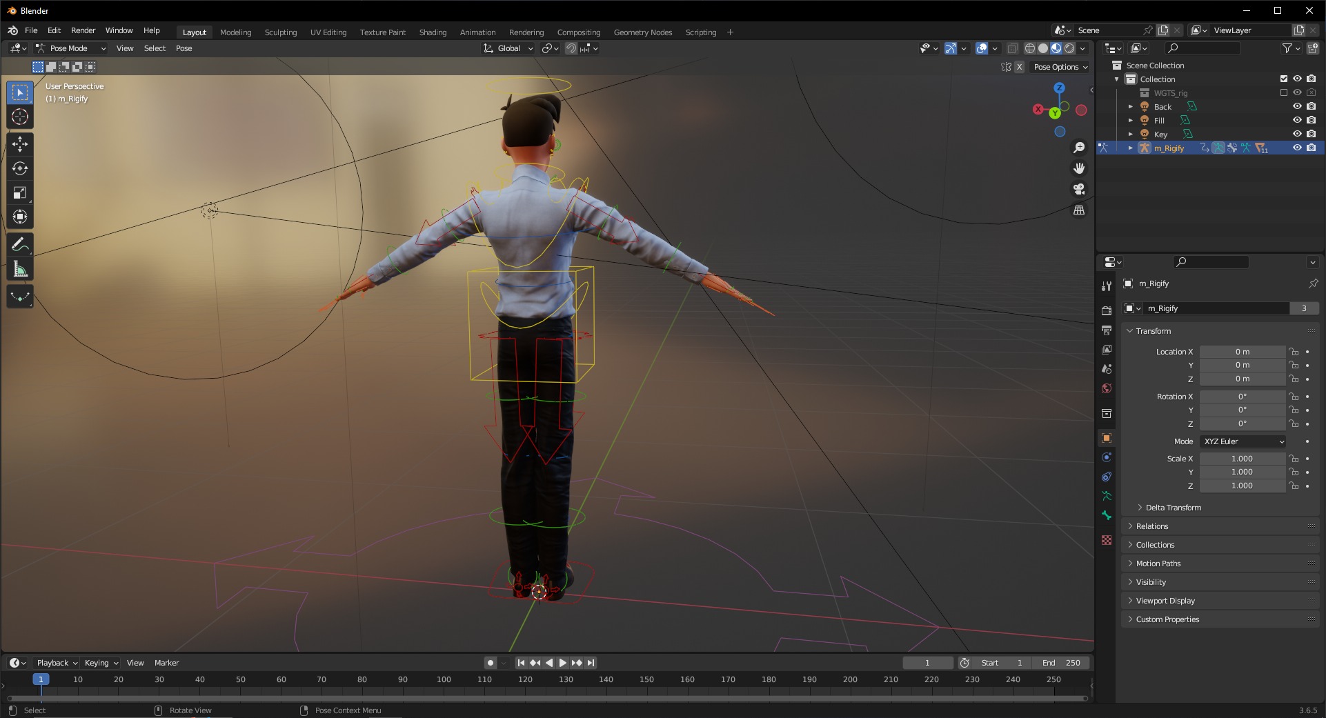 Cartoon Handsome Man in Casual Shirt Low-poly 3D model_21