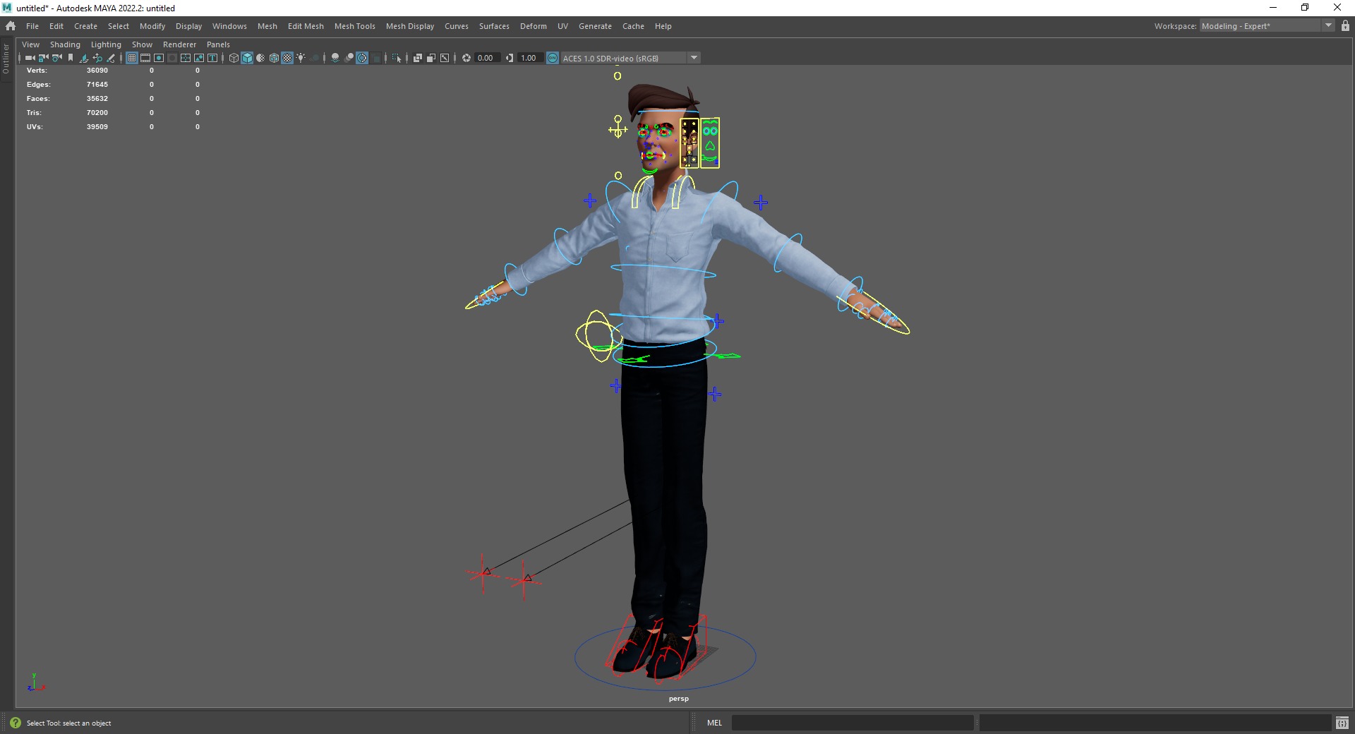 Cartoon Handsome Man in Casual Shirt Low-poly 3D model_23